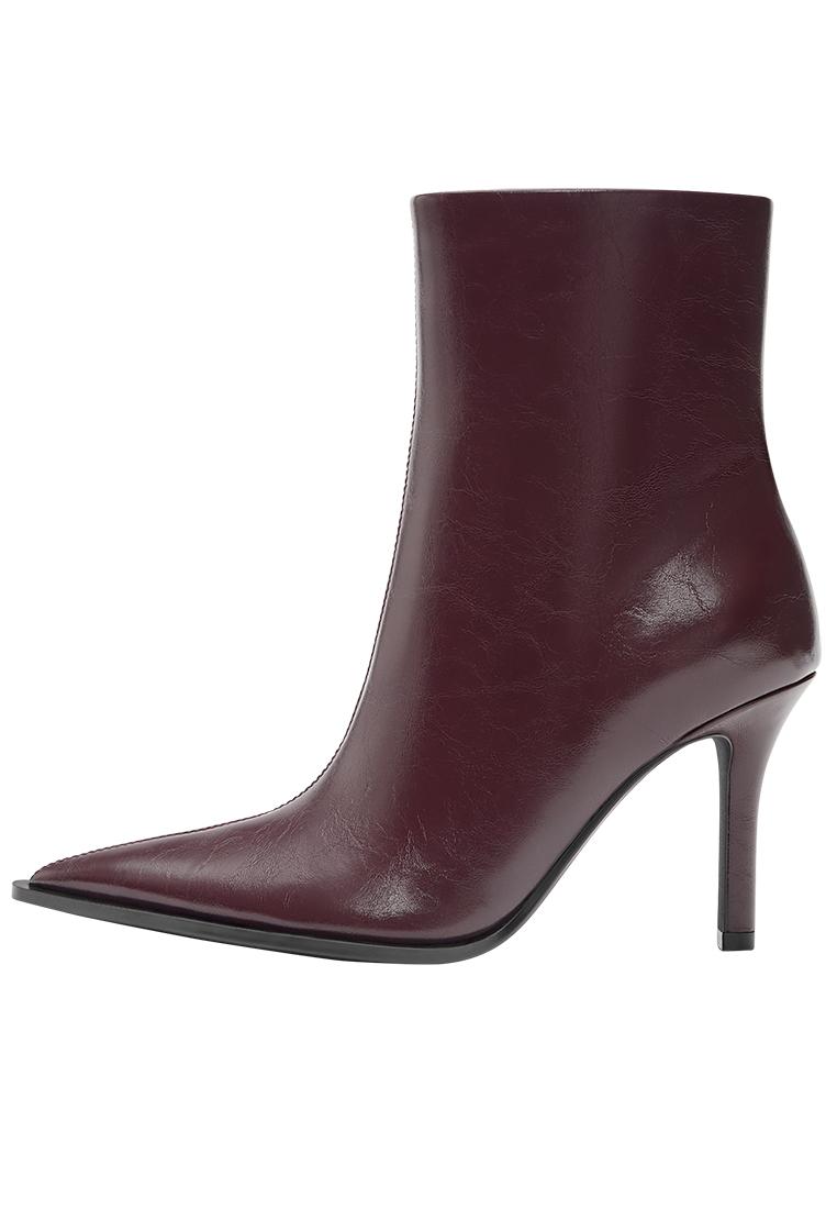 Stiletto heel ankle boots — Burgundy