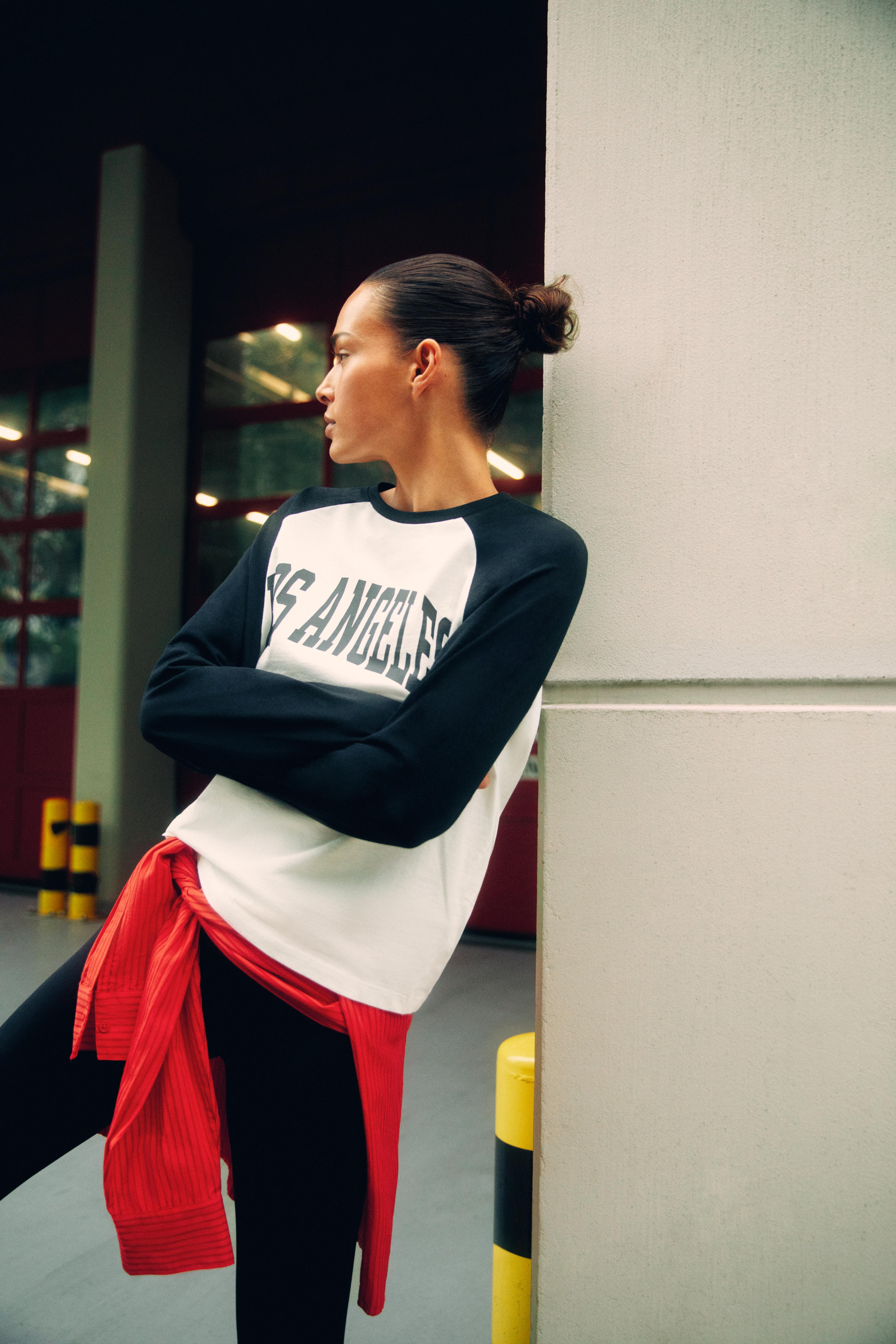 Los Angeles raglan sleeve T-shirt — White/Black