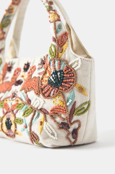 Beaded handbag — Ecru 4