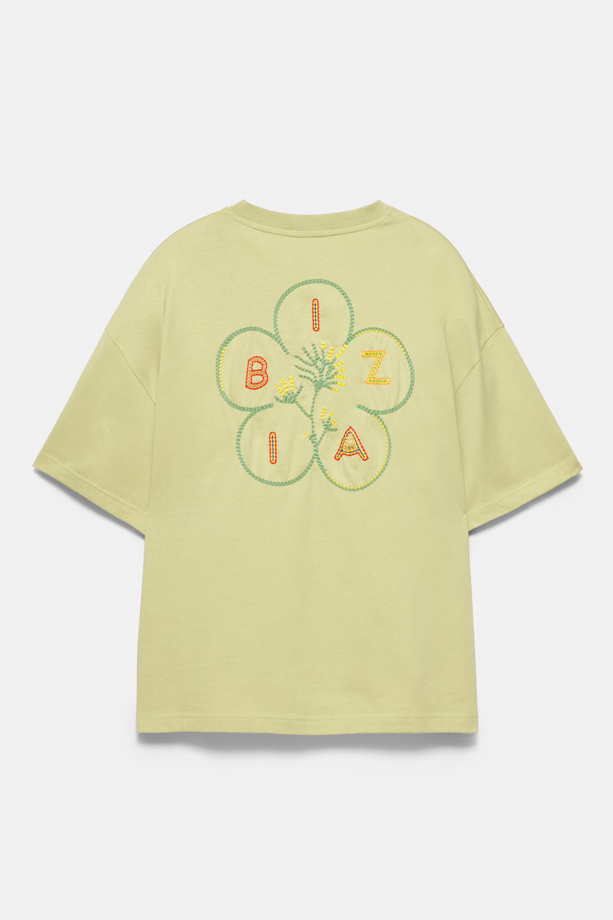 Ibiza embroidered boxy-fit T-shirt — Green