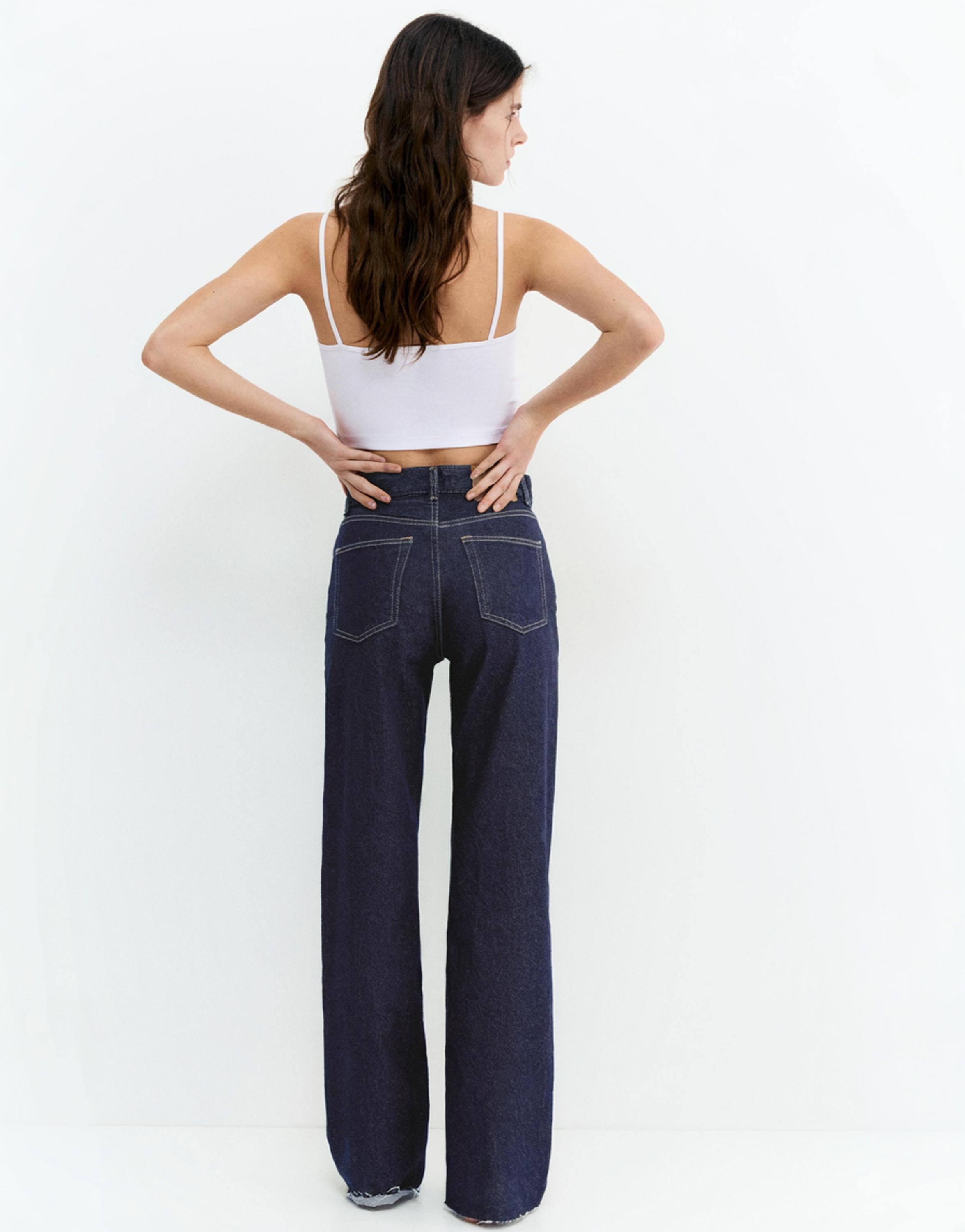 Yüksek bel geniş paça jean - Görsel 110