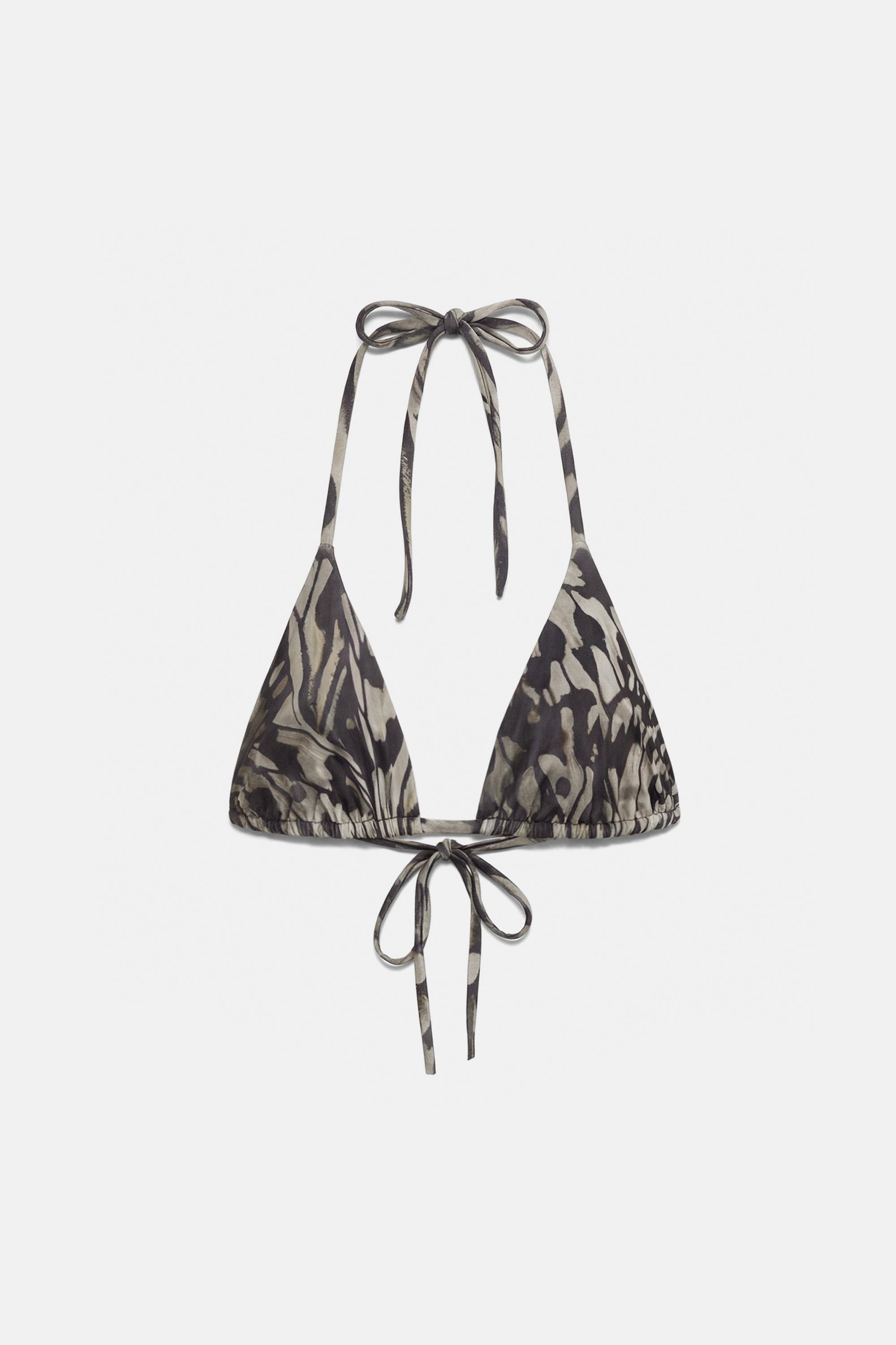 Butterfly triangle bikini top — Green