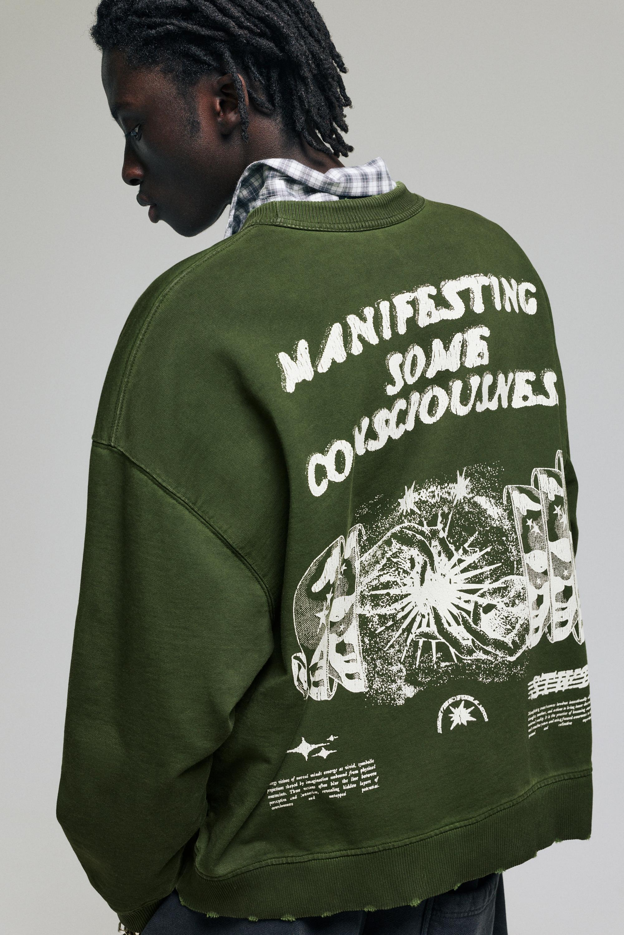 Acid green graphic sweatshirt — Green