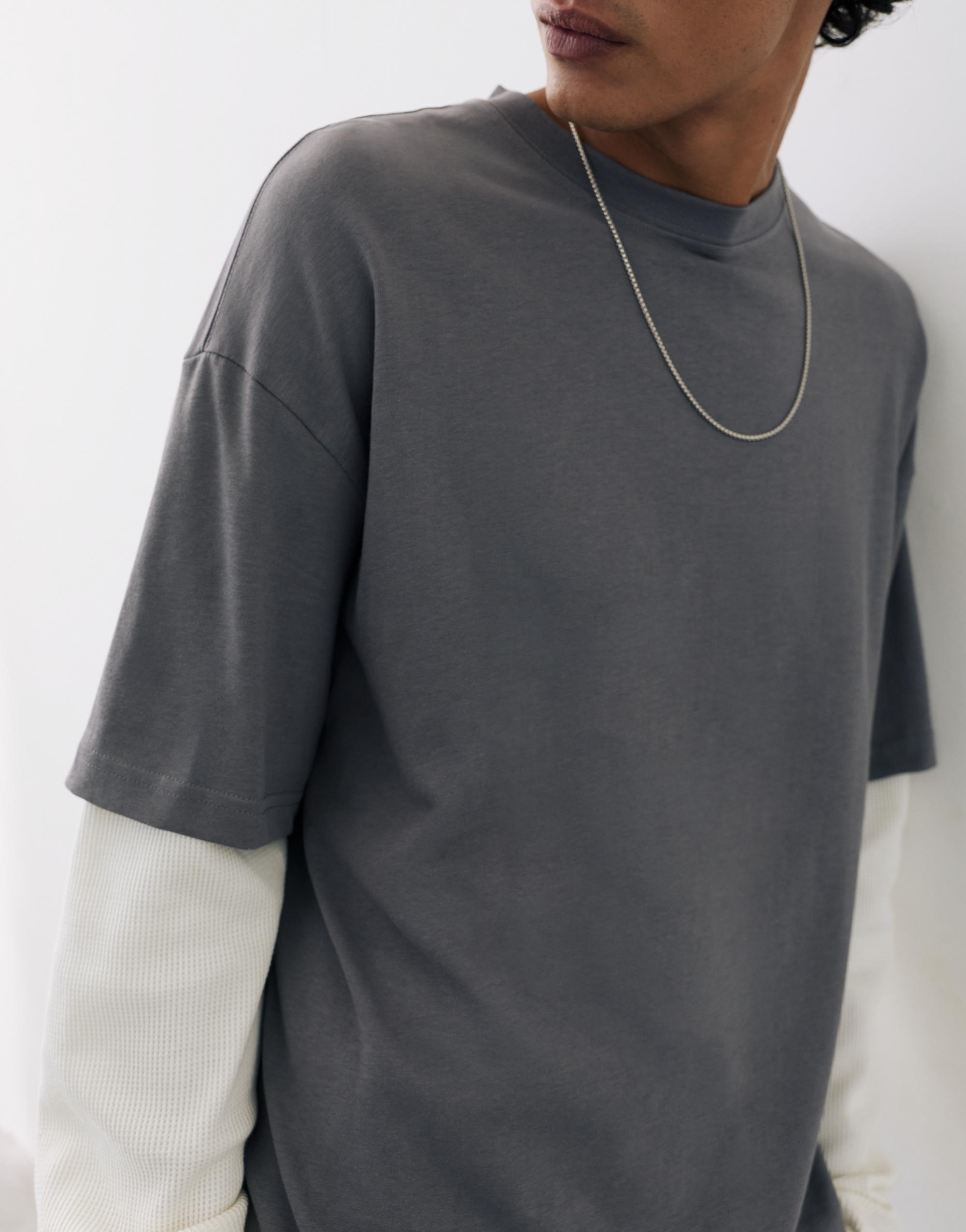 Double-layer long sleeve T-shirt — Anthracite grey