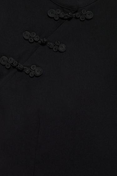Short dress with knot buttons — Black 8