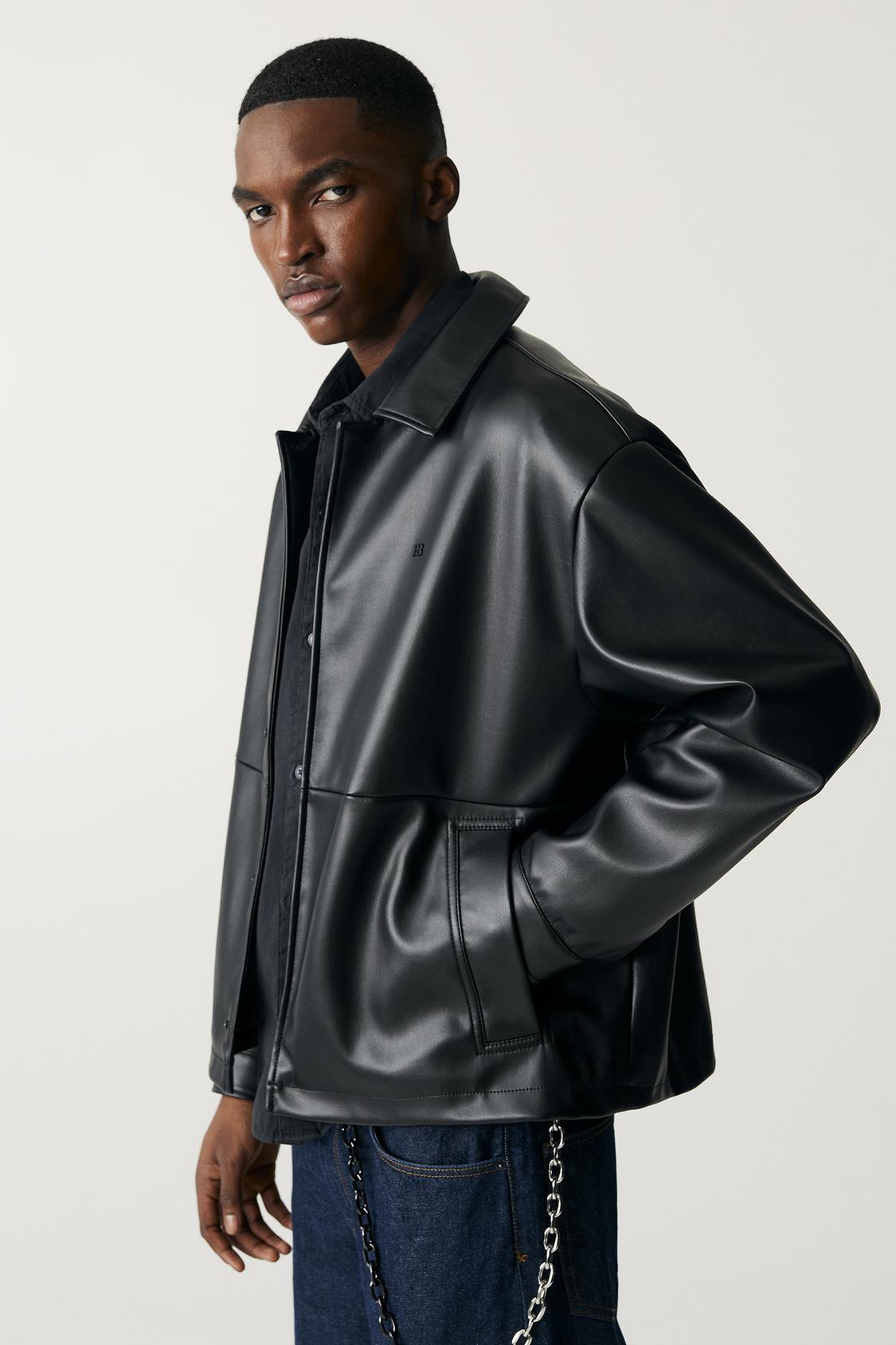 Pull And Bear Veste Leather Veste Pull And Bear Veste En Similicuir