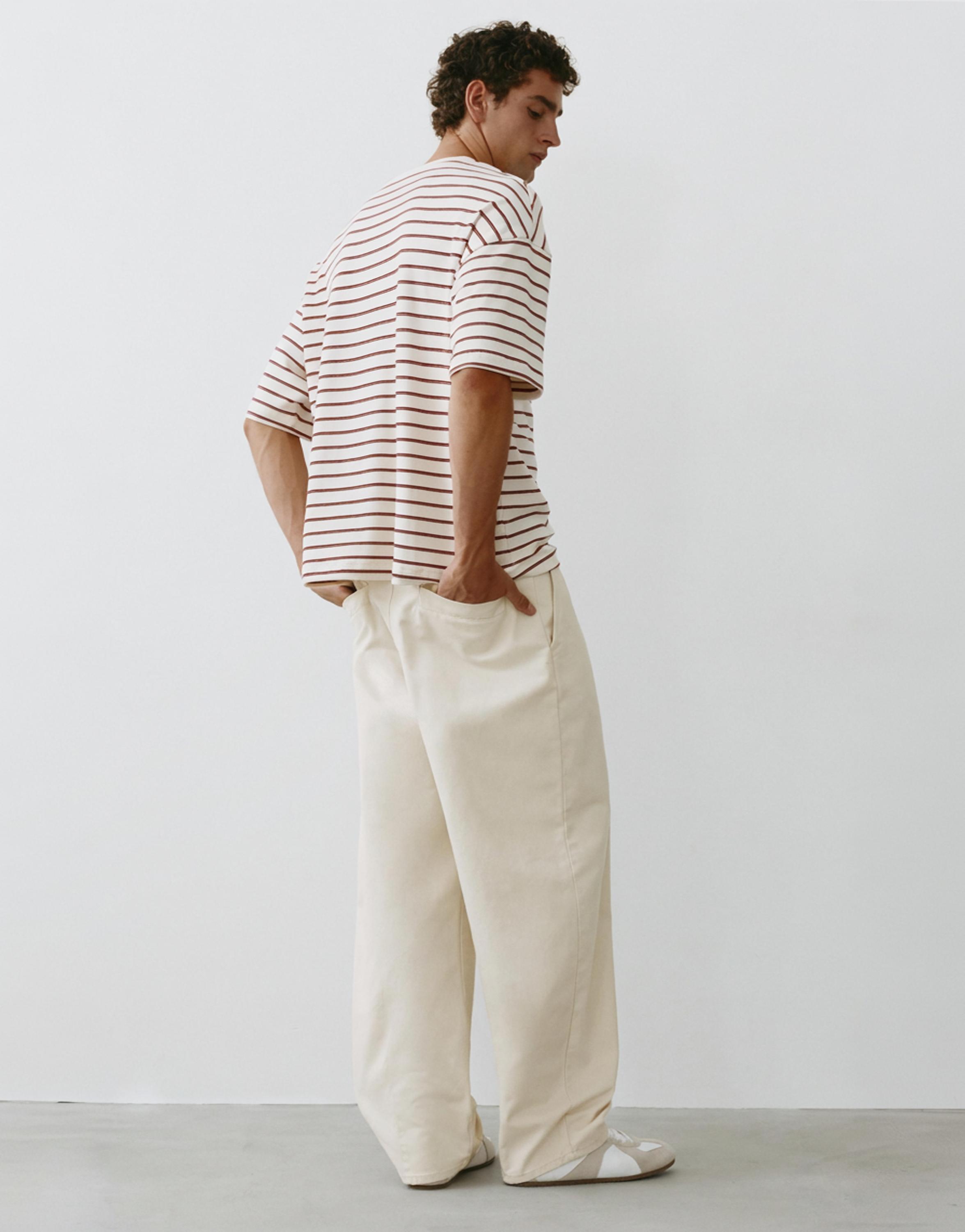Baggy darted chinos — Off white