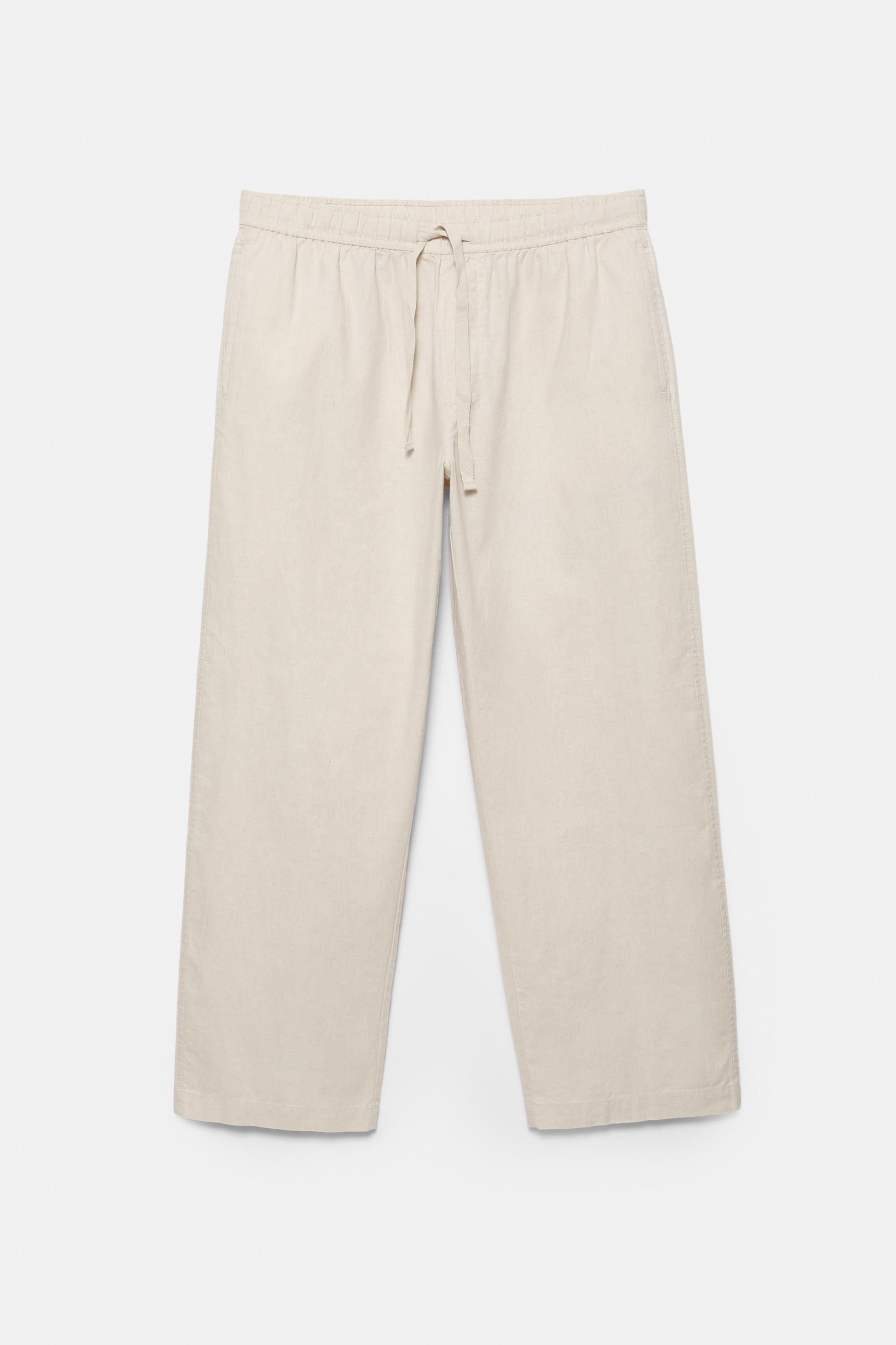 Linen blend jogger trousers — Beige