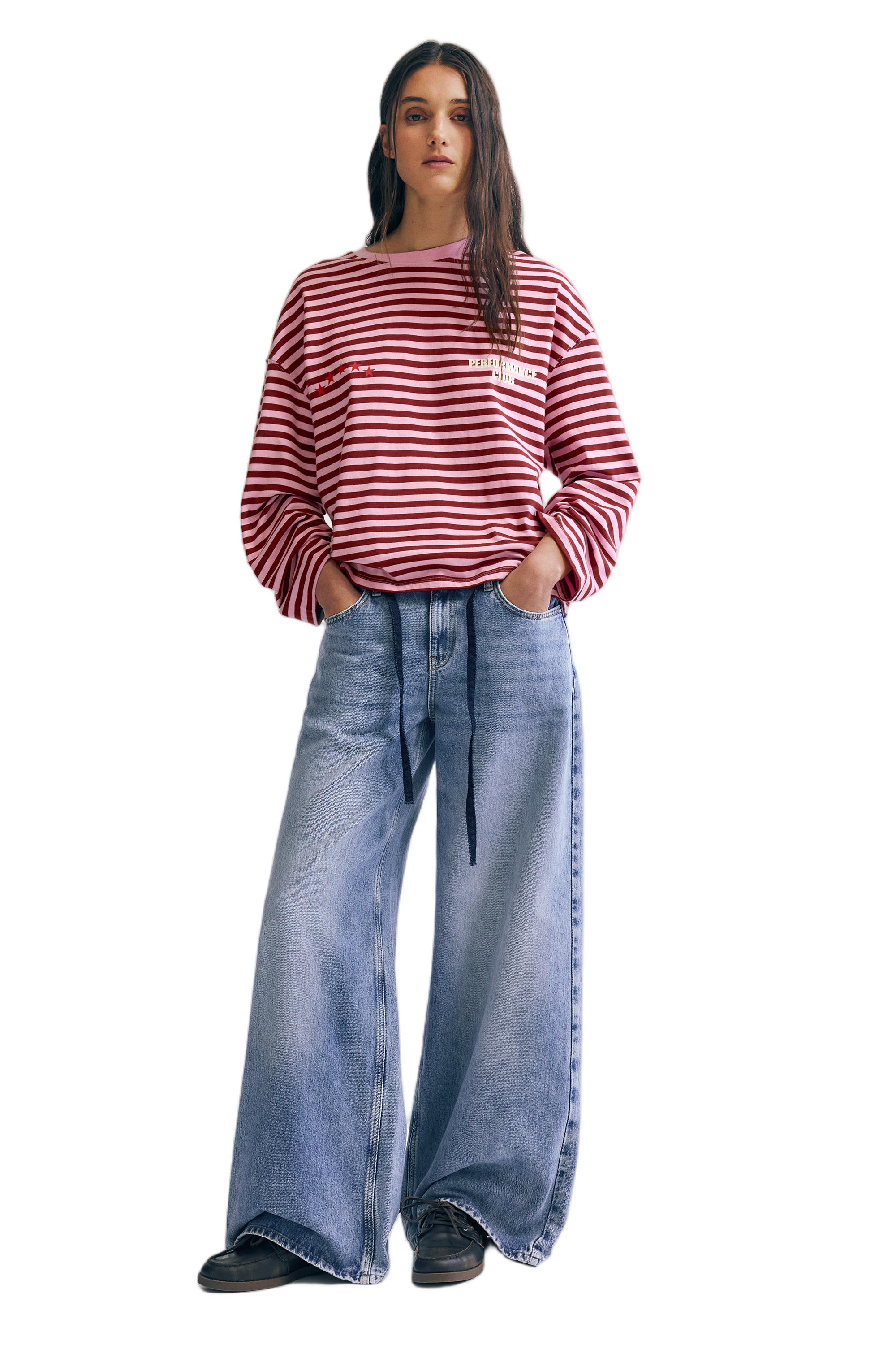 Çizgili, yıldızlı ve yazılı tişört - Görsel 21