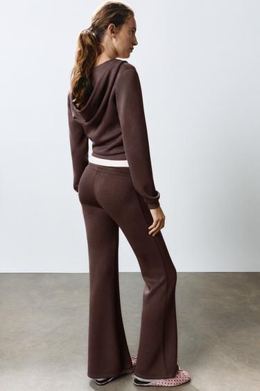 Soft-touch zip-up hood sweatshirt — Brown 2