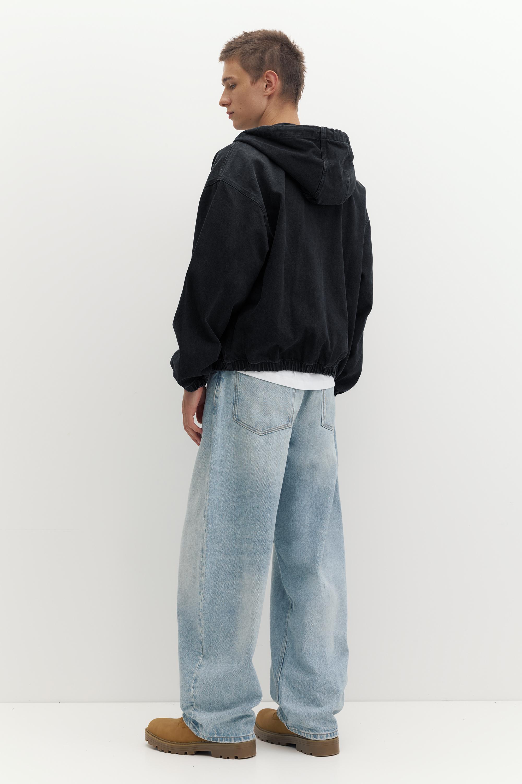 STWD zip-up hooded jacket — Faded black