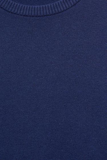 Soft-touch round neck jumper — Indigo 7