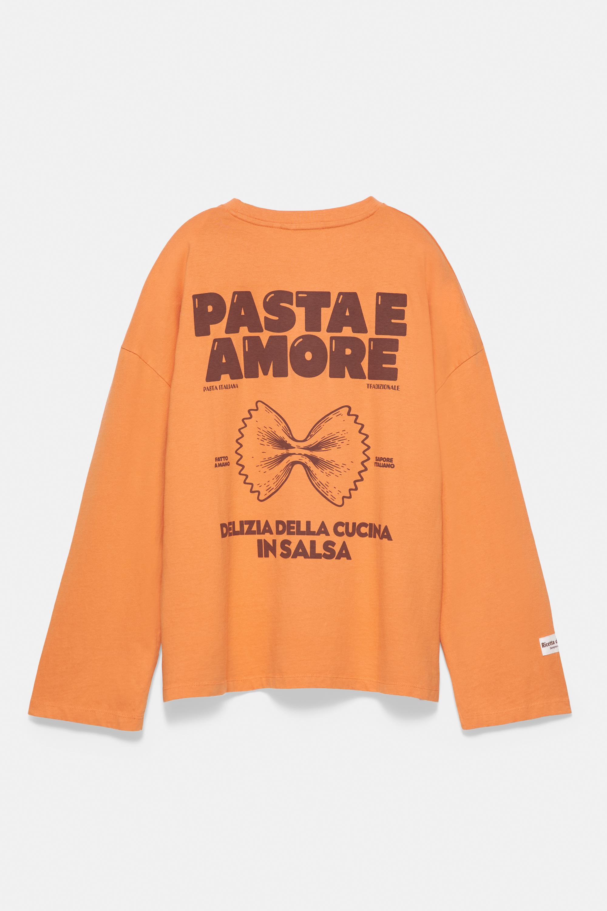 Long sleeve graphic T-shirt — Orange