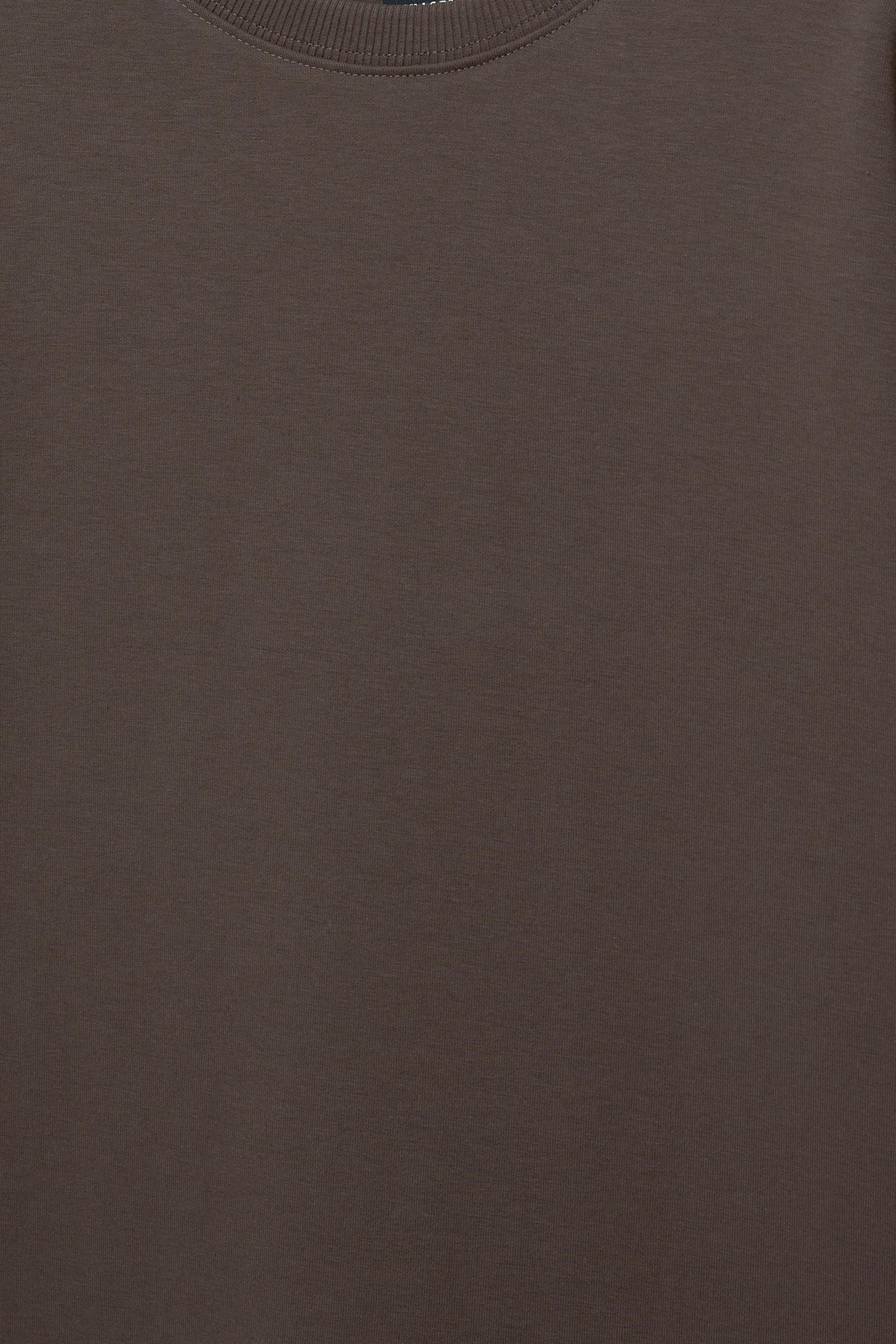 Basic short sleeve sweatshirt — Pale brown