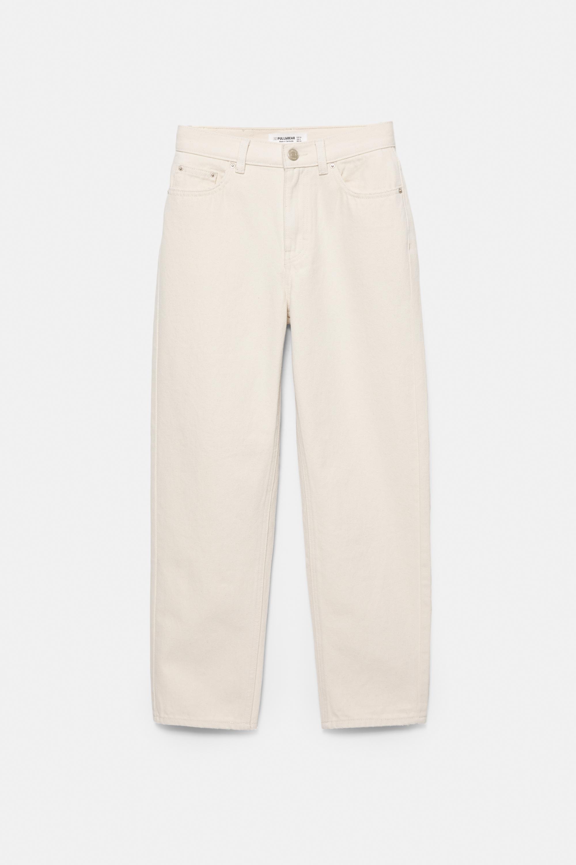 High-waist mom jeans — Pale ecru