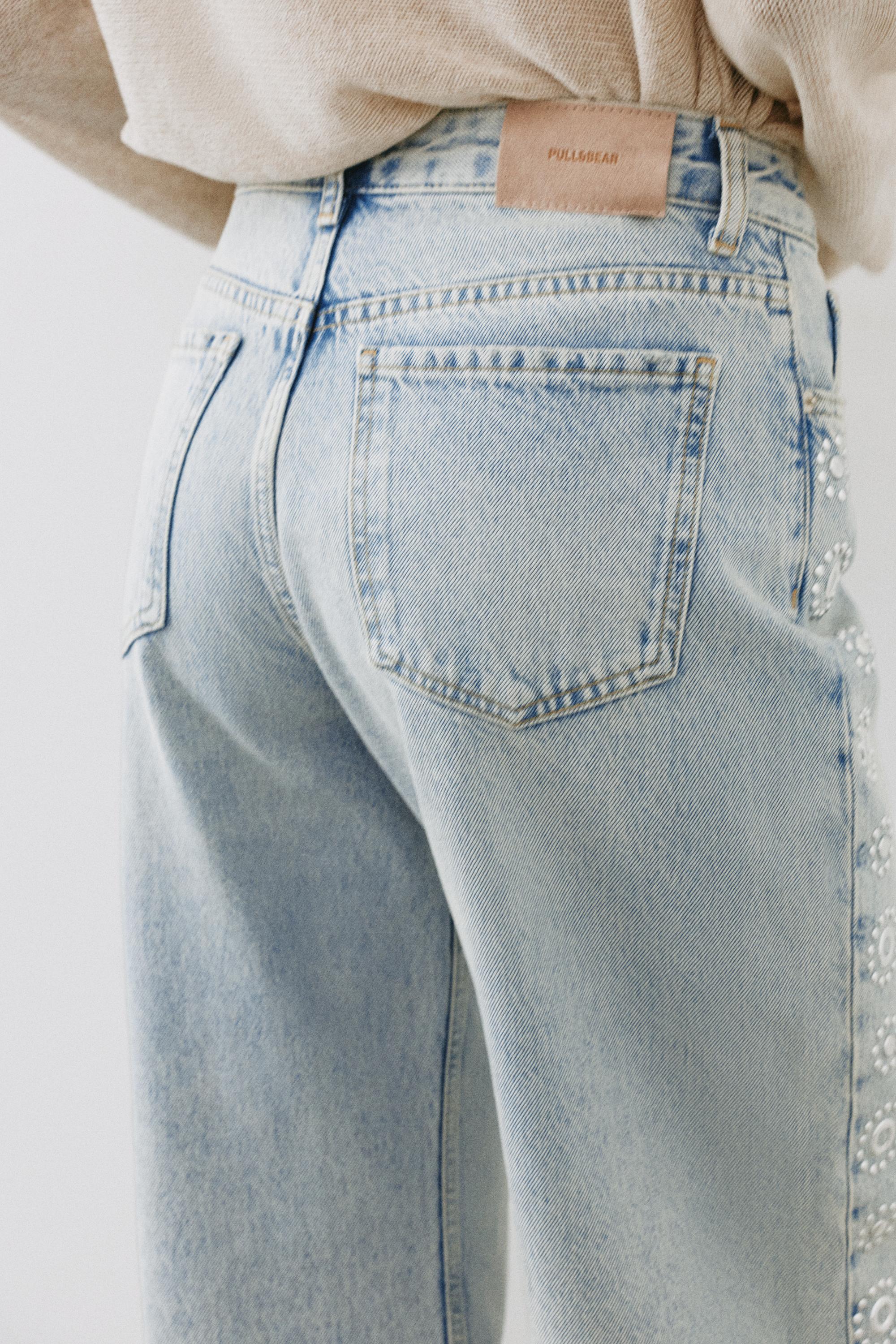 Studded baggy jeans — Pale blue