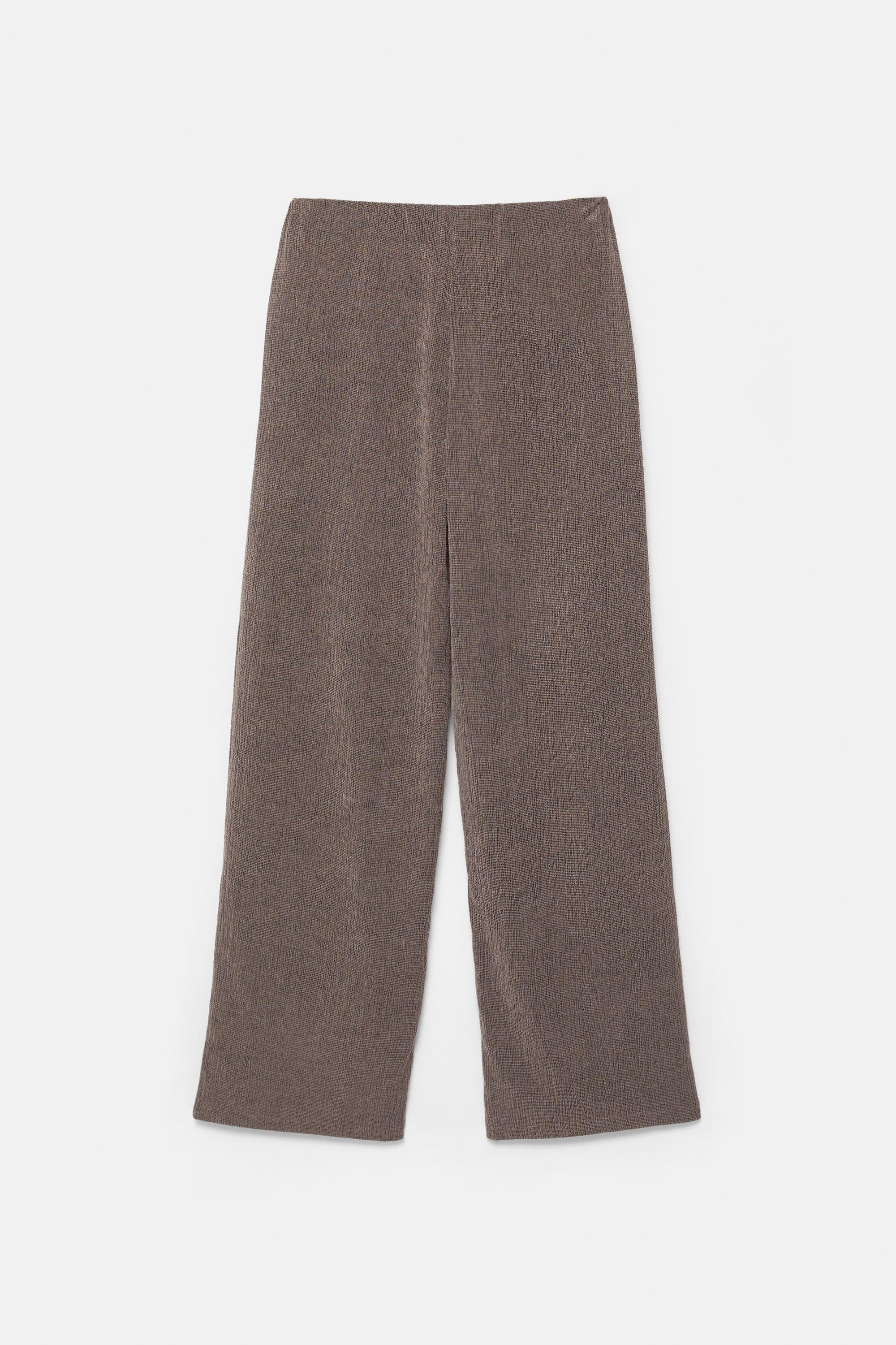 Crepe straight-leg trousers — Brown