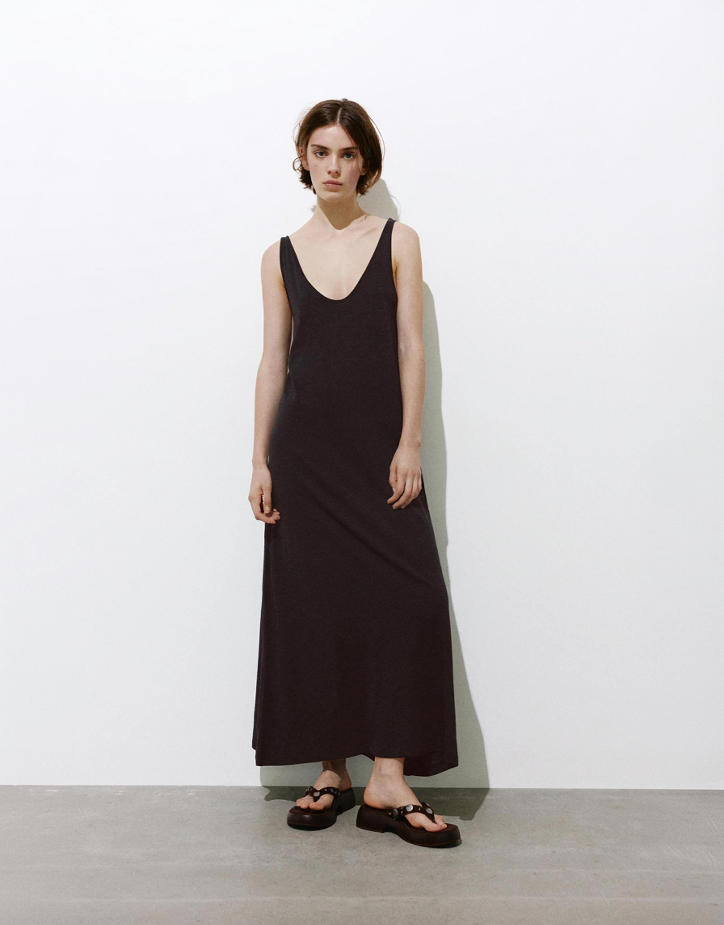 Strappy midi dress — Anthracite grey