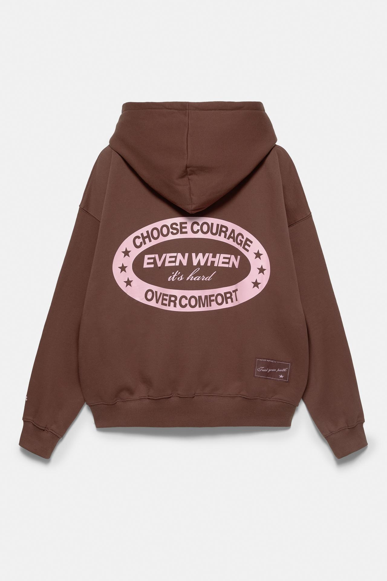 Graphic hoodie — Brown