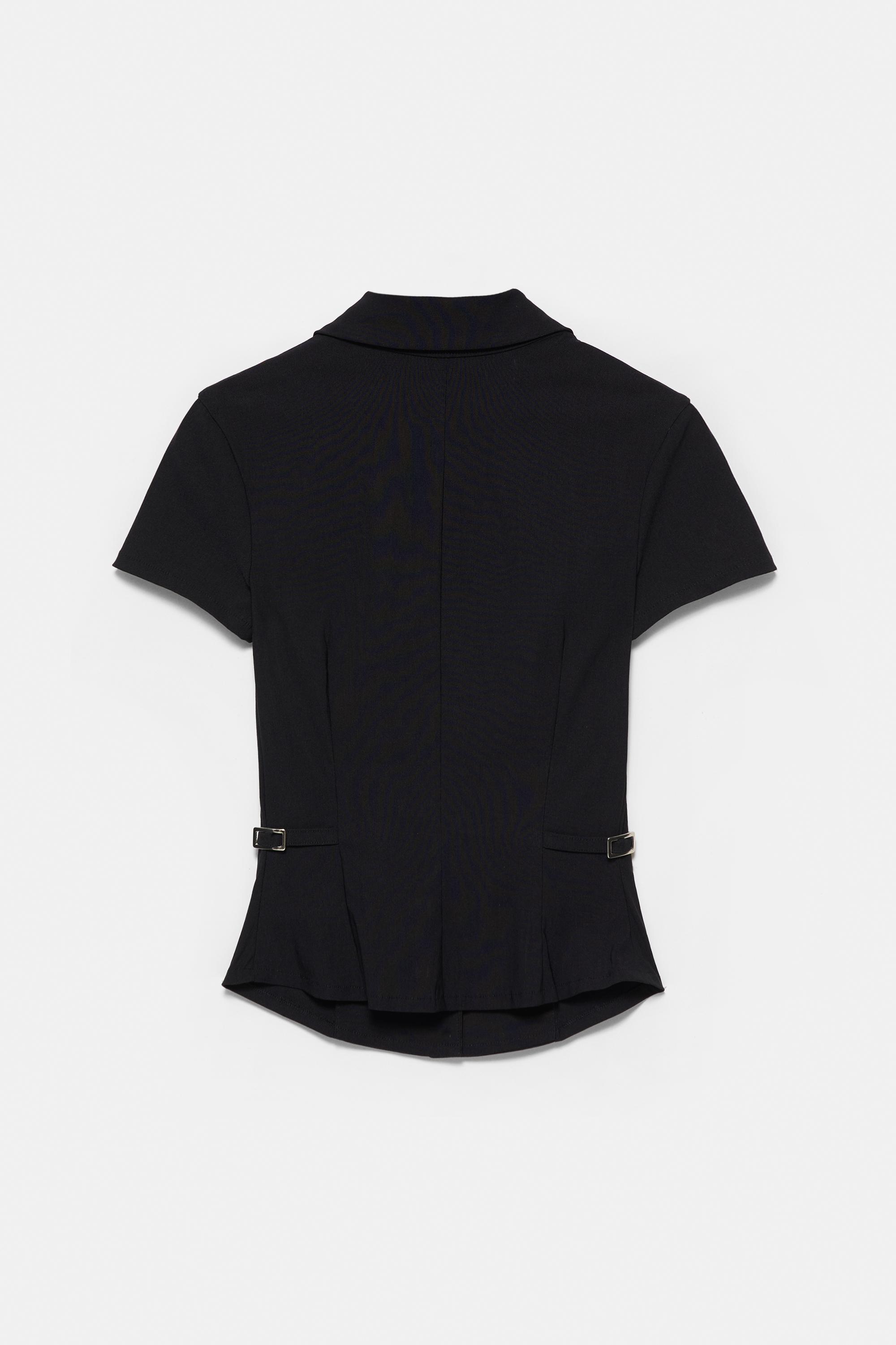 Fitted short sleeve shirt — Black