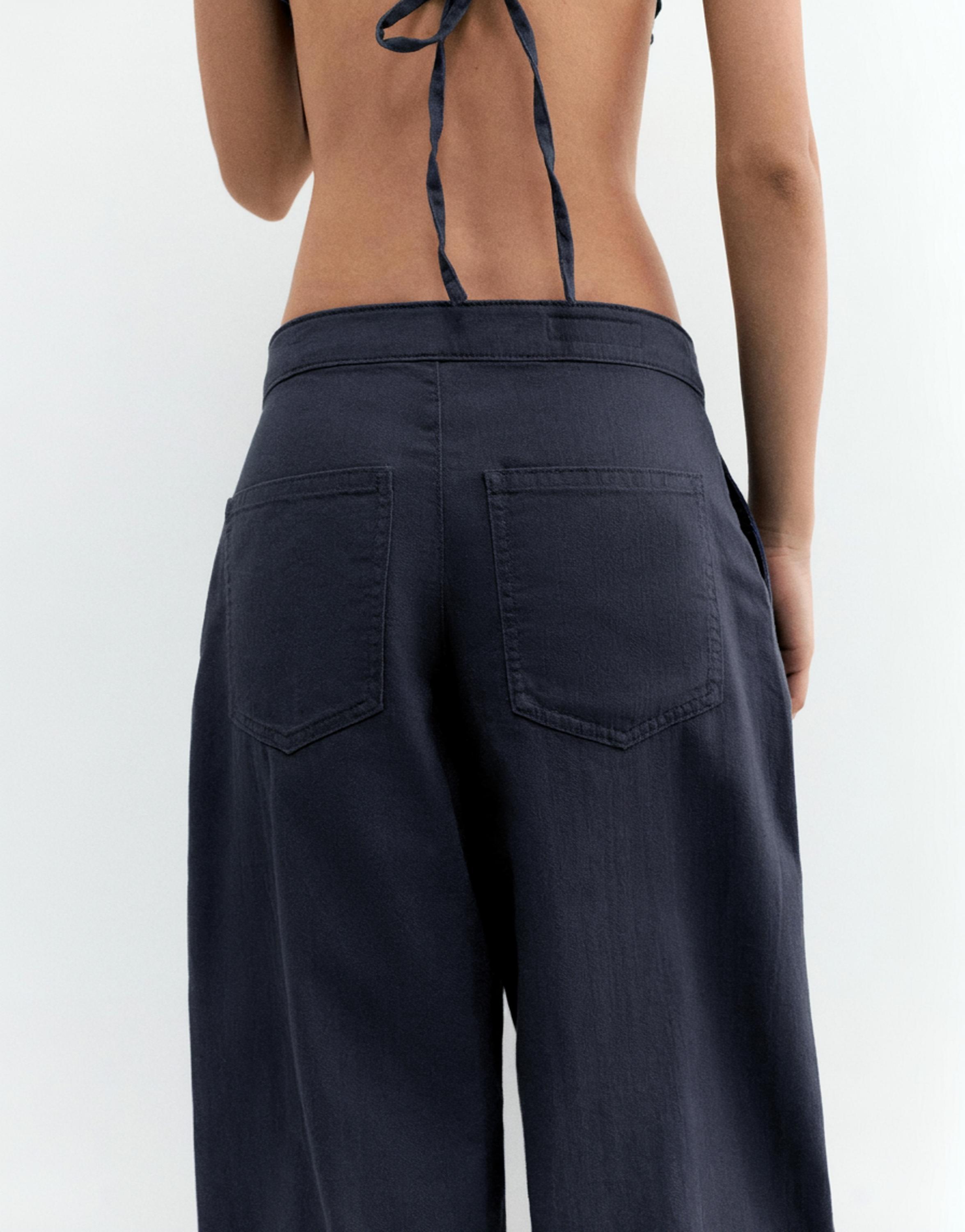 Rustic sarouel trousers — Grey blue