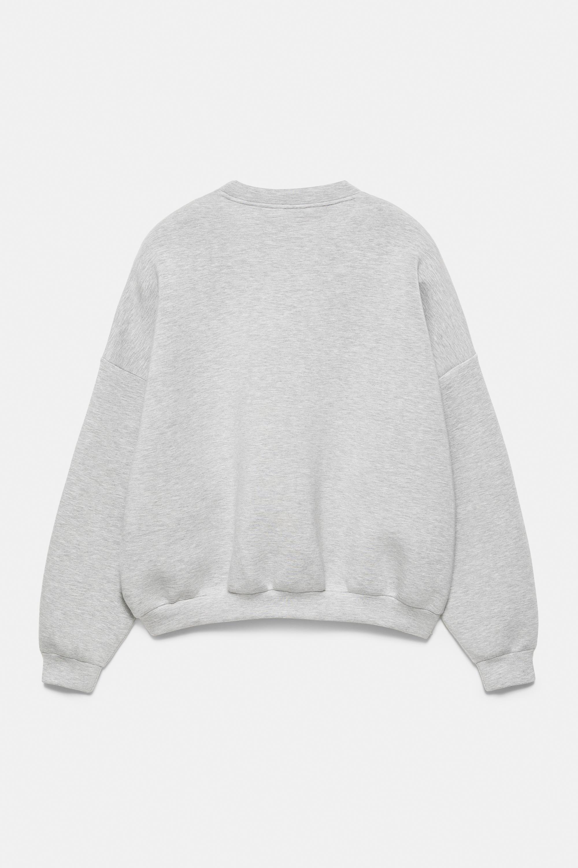 Interlock round neck sweatshirt — Grey marl