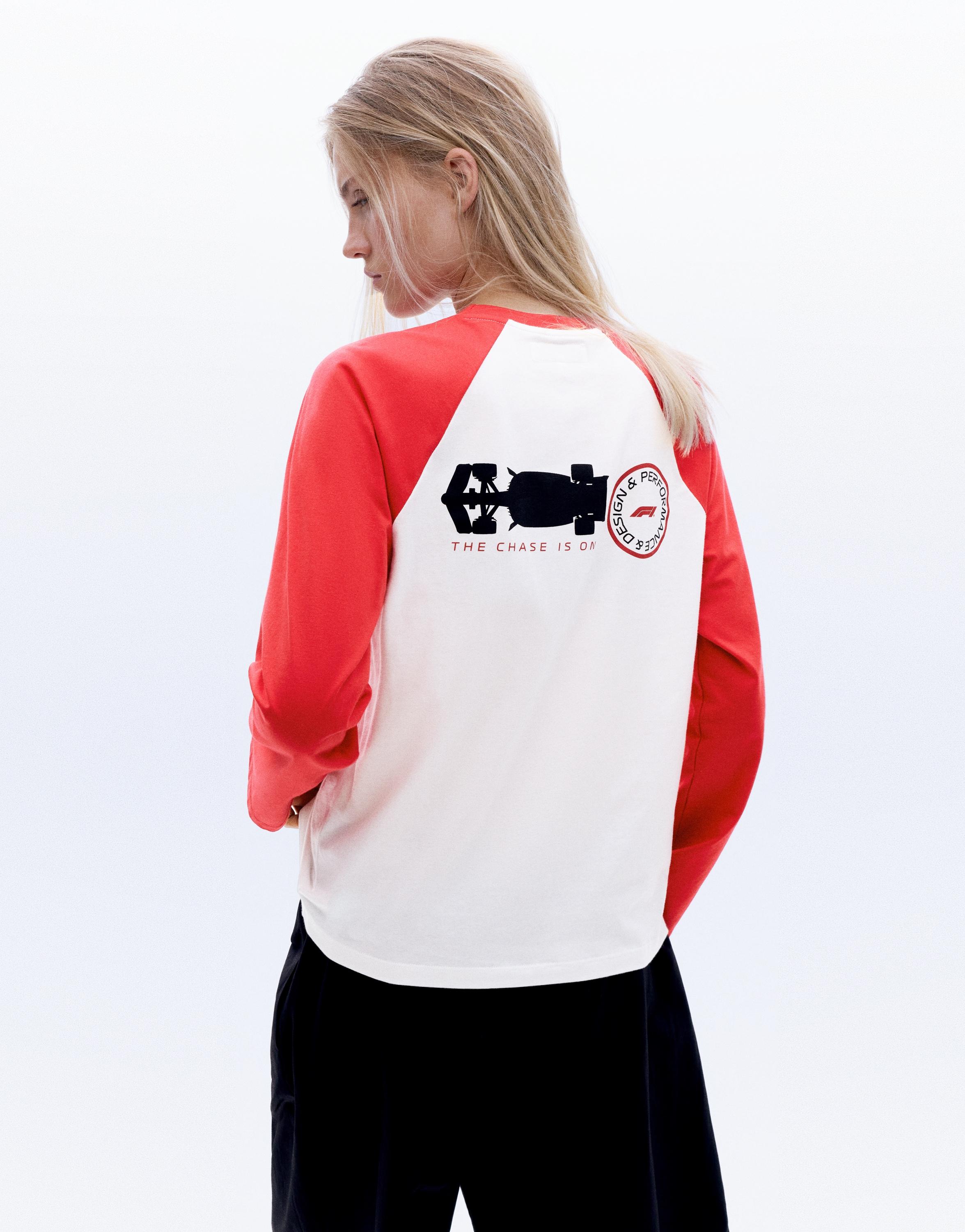 Pull&Bear Disney x F1 reglan kollu tişört görsel 3