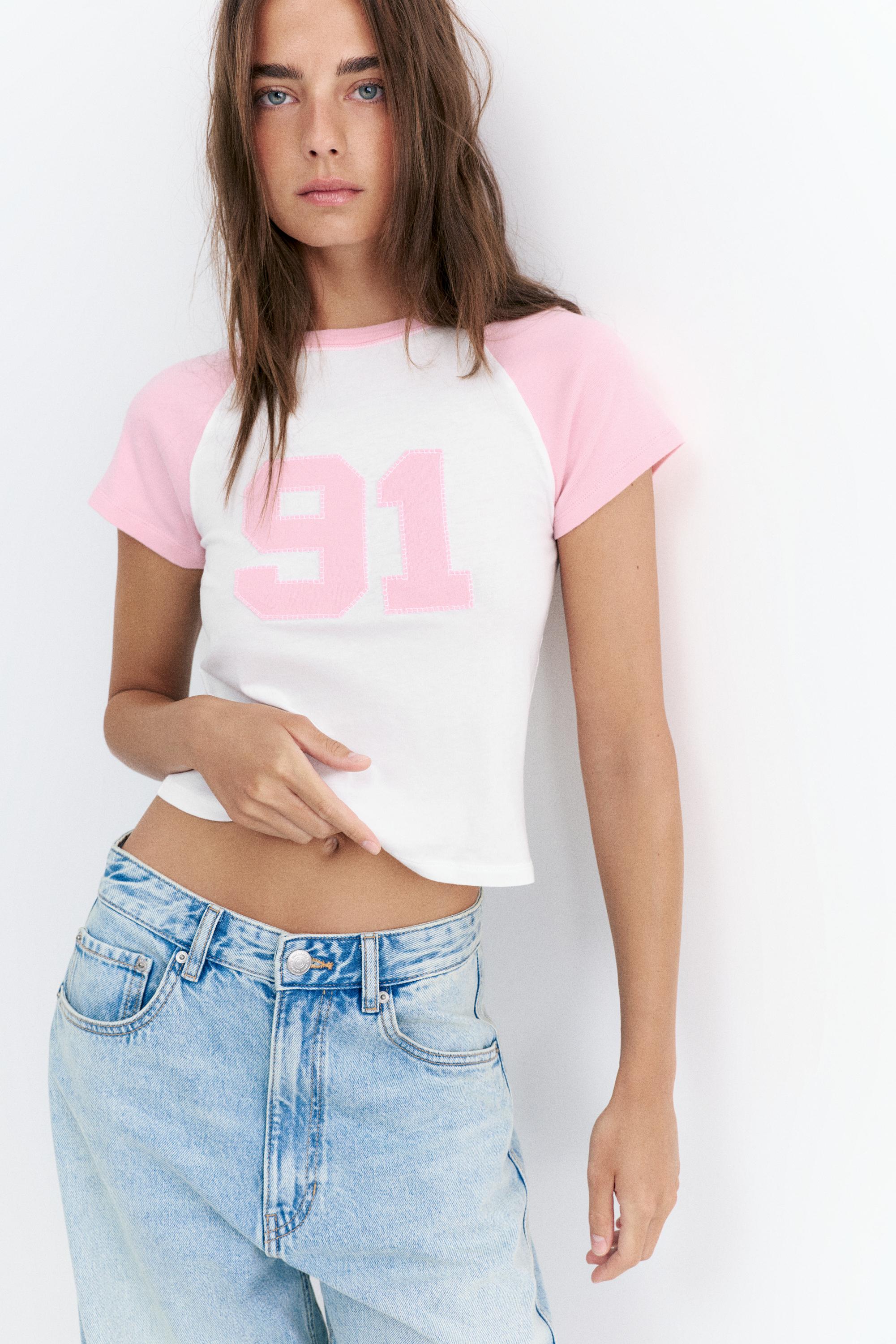 Number raglan T-shirt — Ice