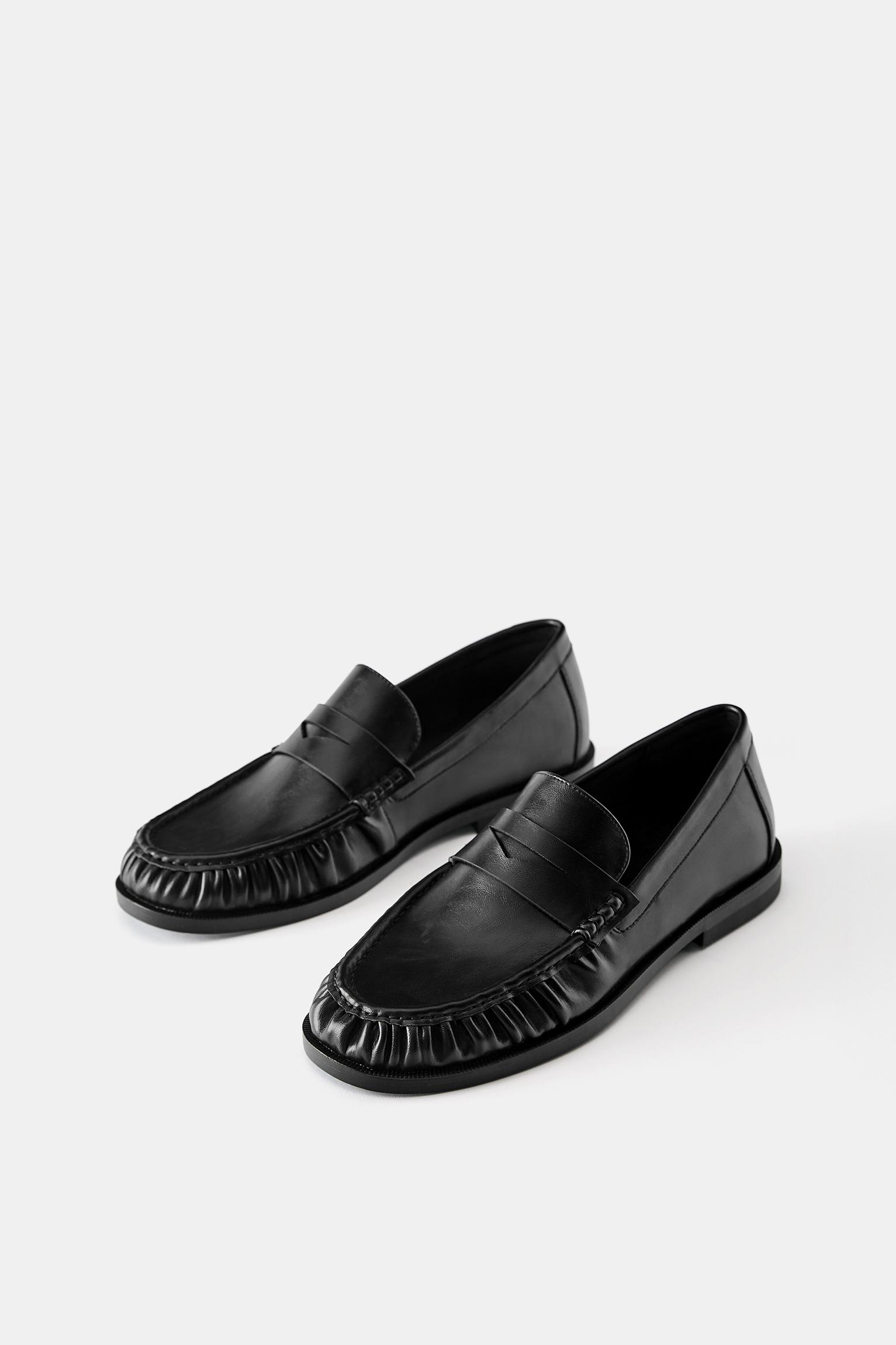 Gathered loafers — Black
