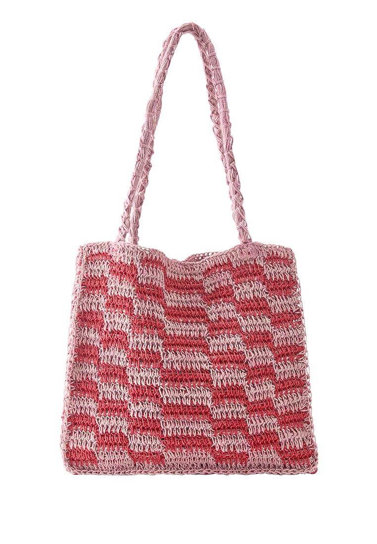 Crochet shoulder bag — Pink