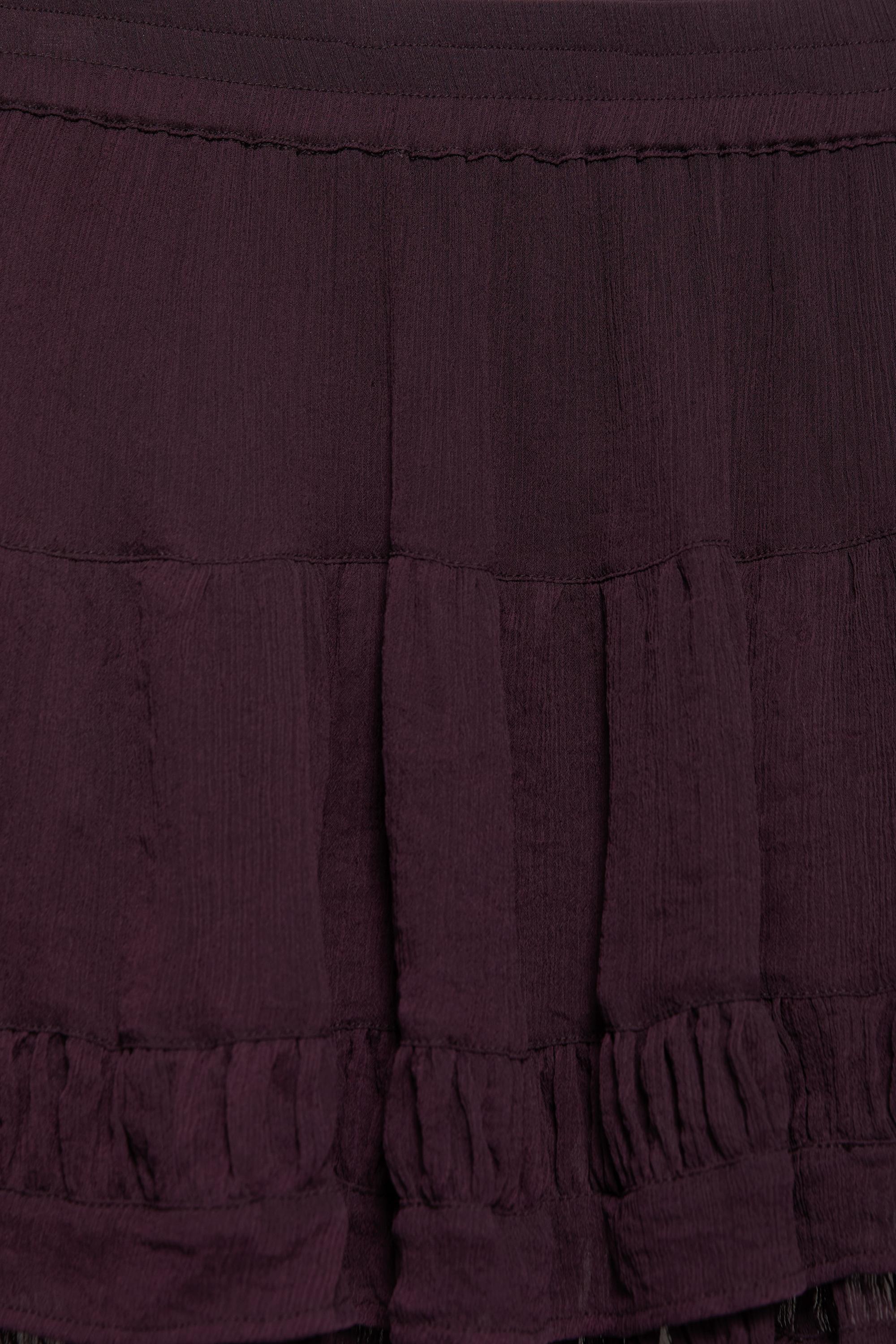 Ruffled mini skirt — Burgundy