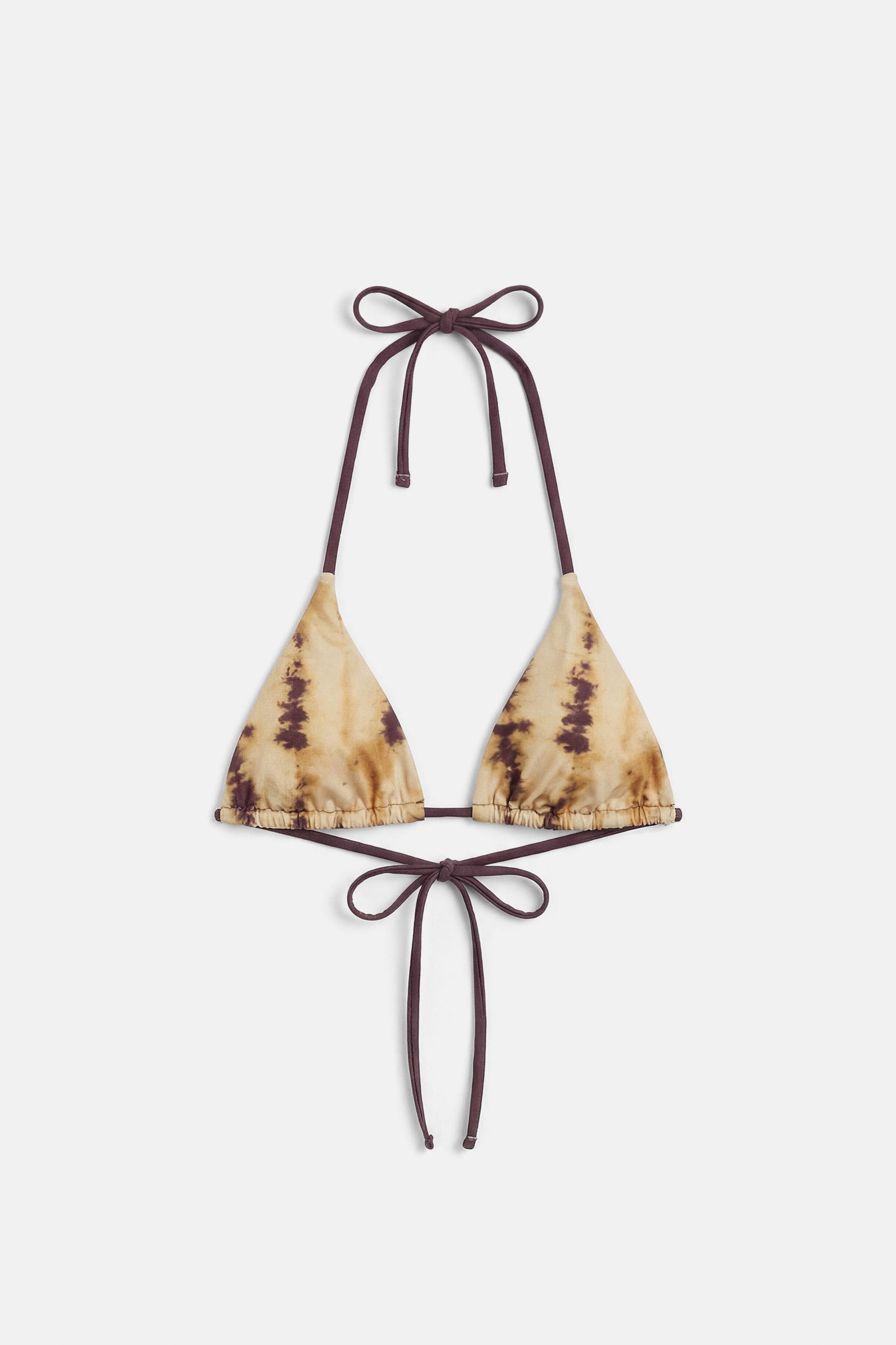 Triangle tie-dye bikini top — Yellow