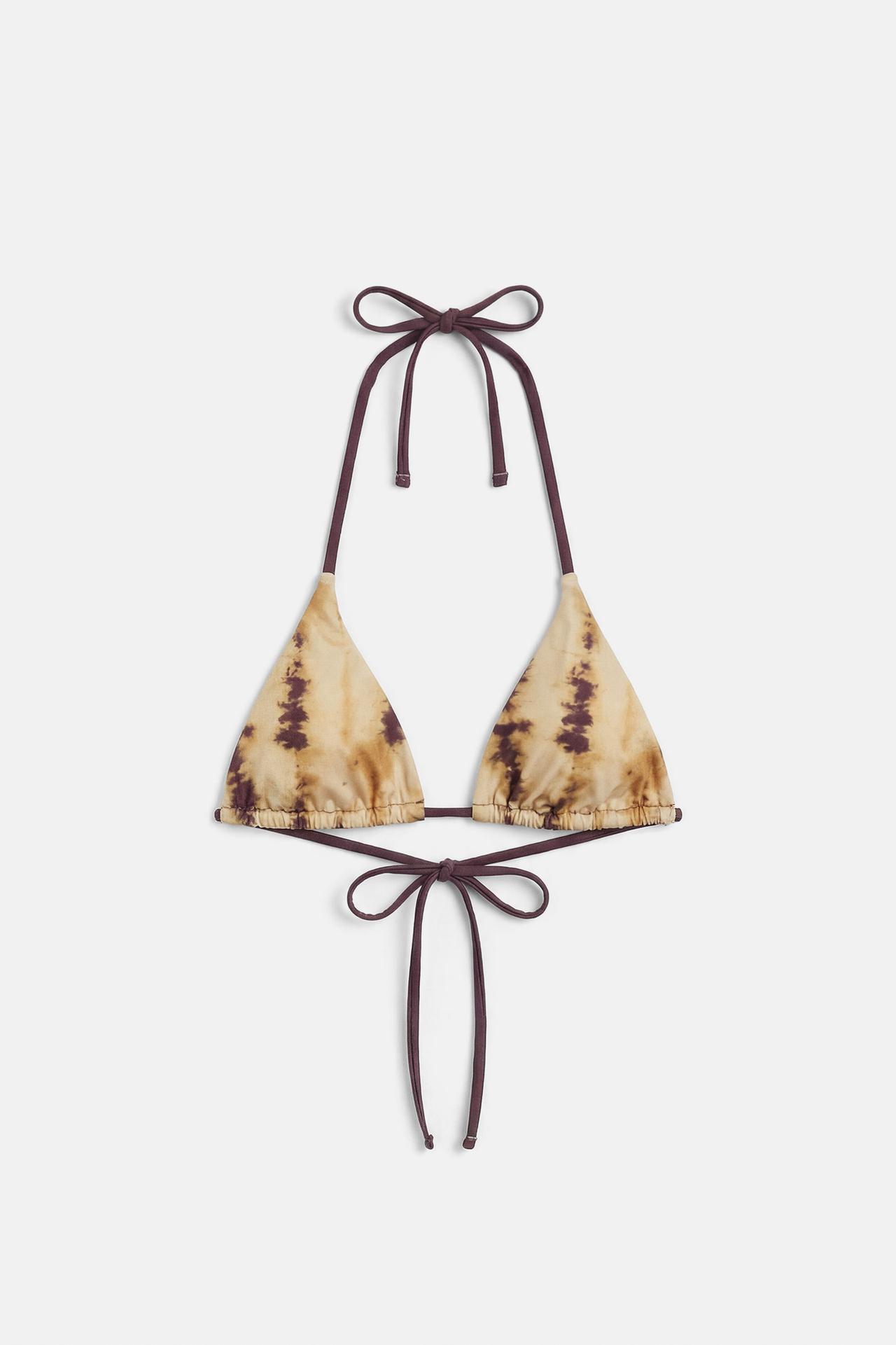 Triangle tie-dye bikini top — Yellow