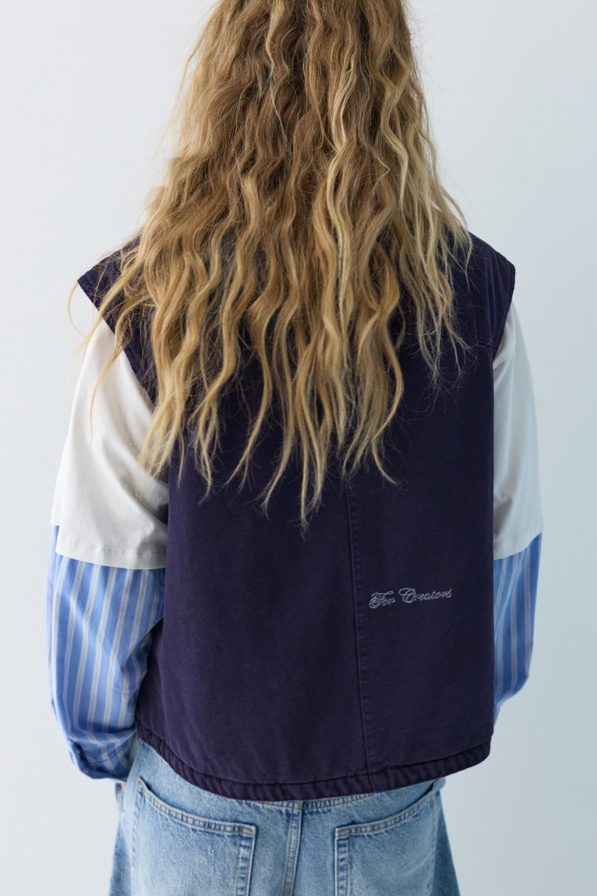 Quilted cotton vest — Navy