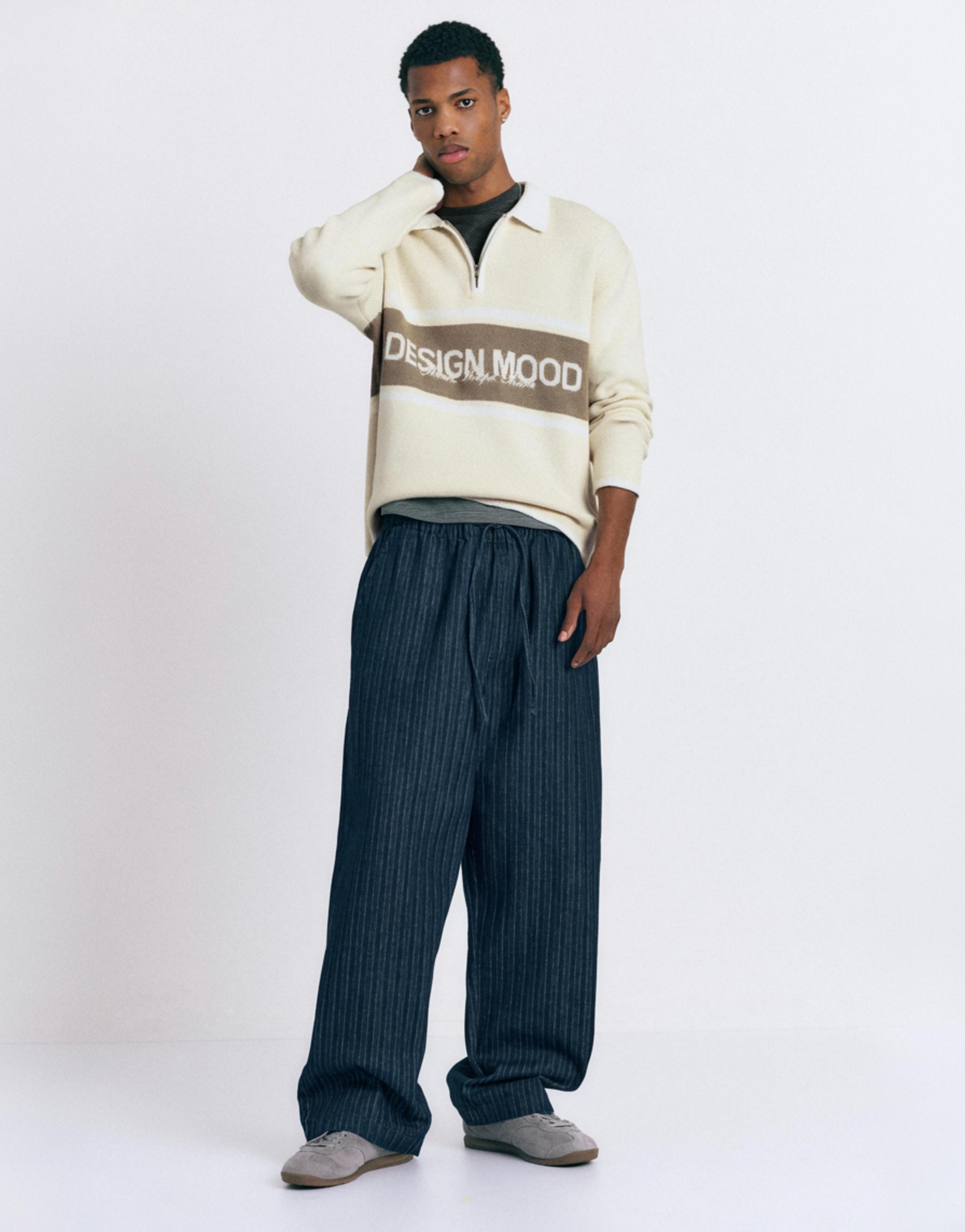 Fermuar detaylı örme polo - Görsel 13