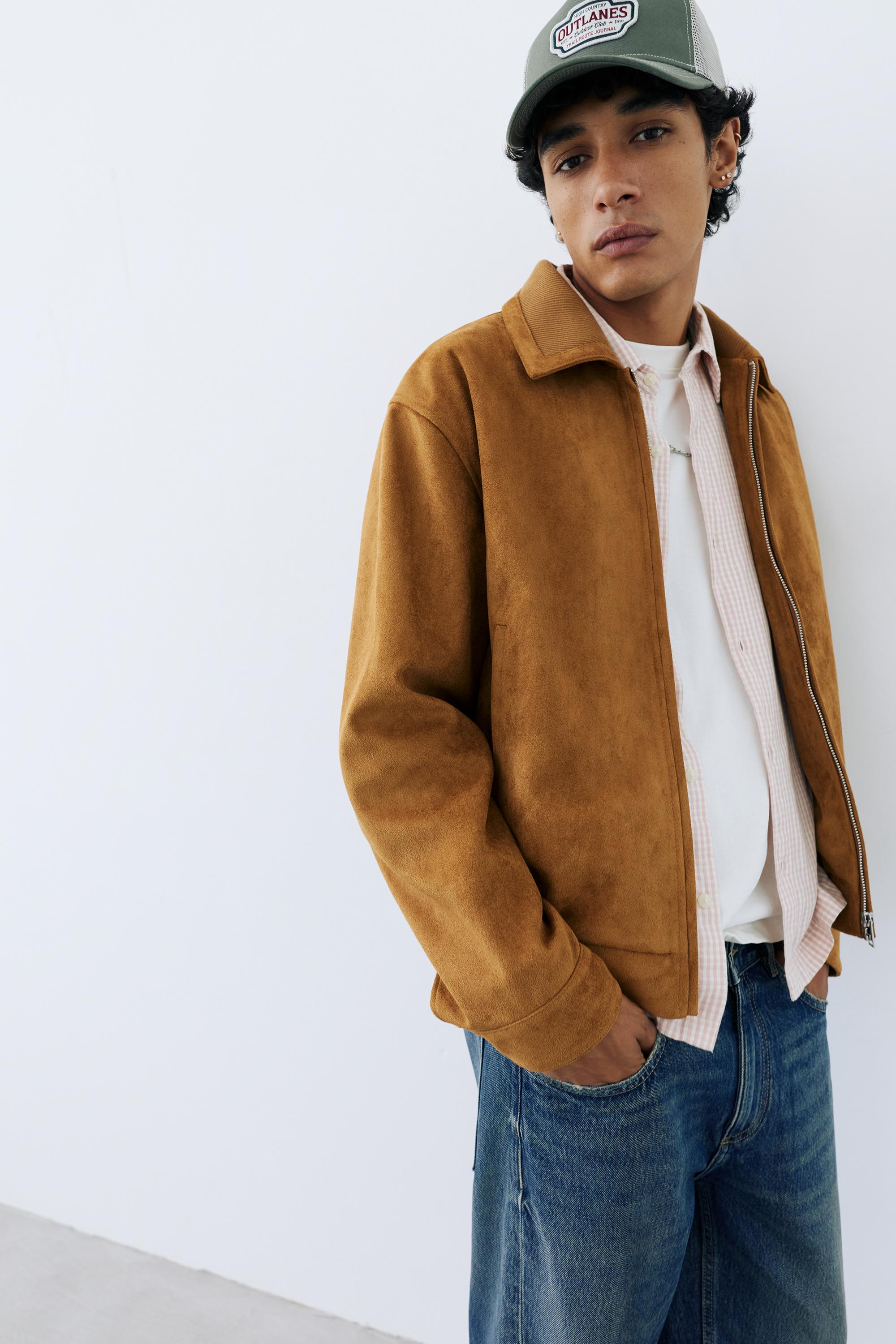 Faux suede jacket — Caramel