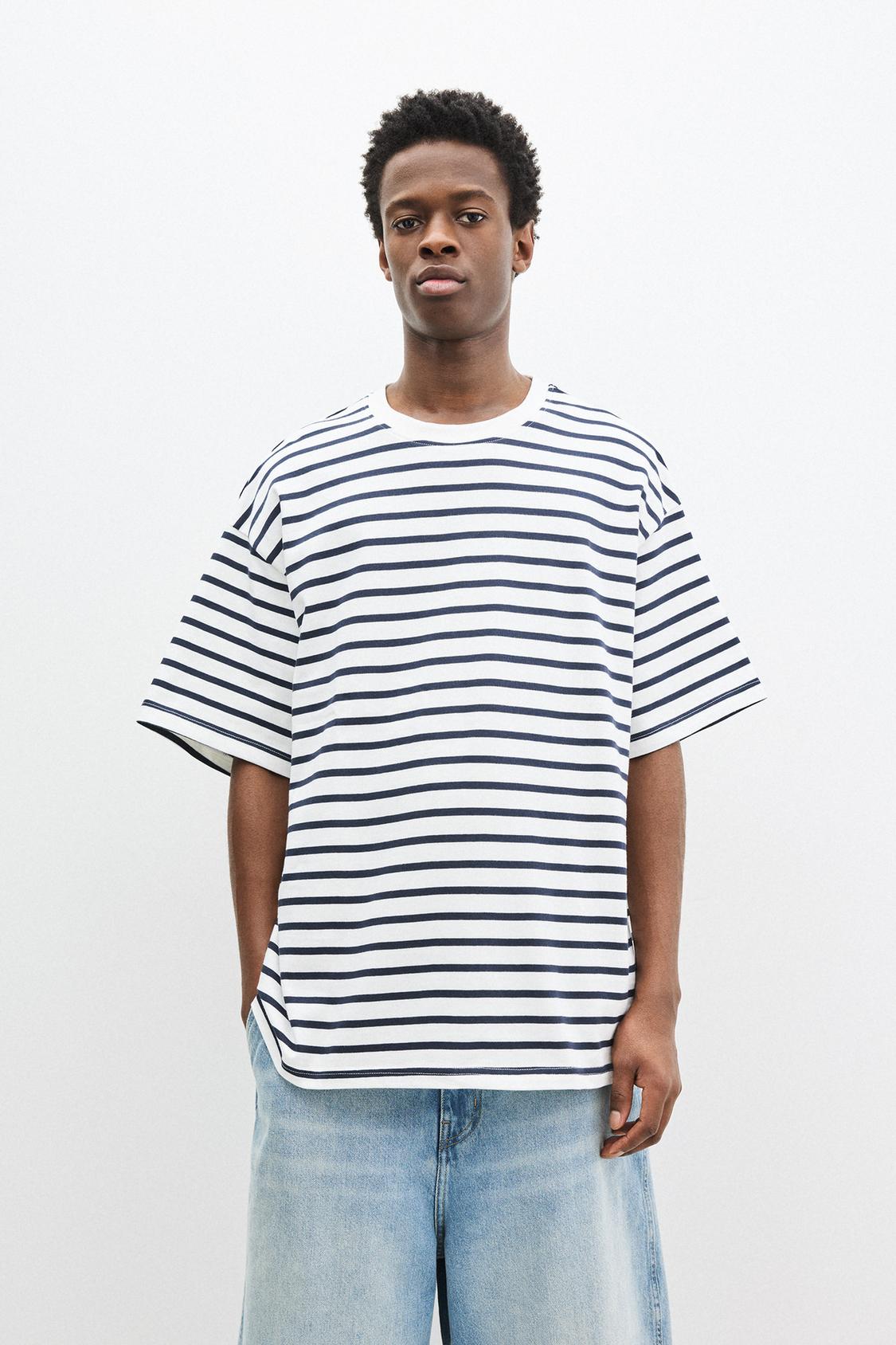 Camiseta Básica Camisetas Pull And Bear Hombre 2020 Playera Blanca