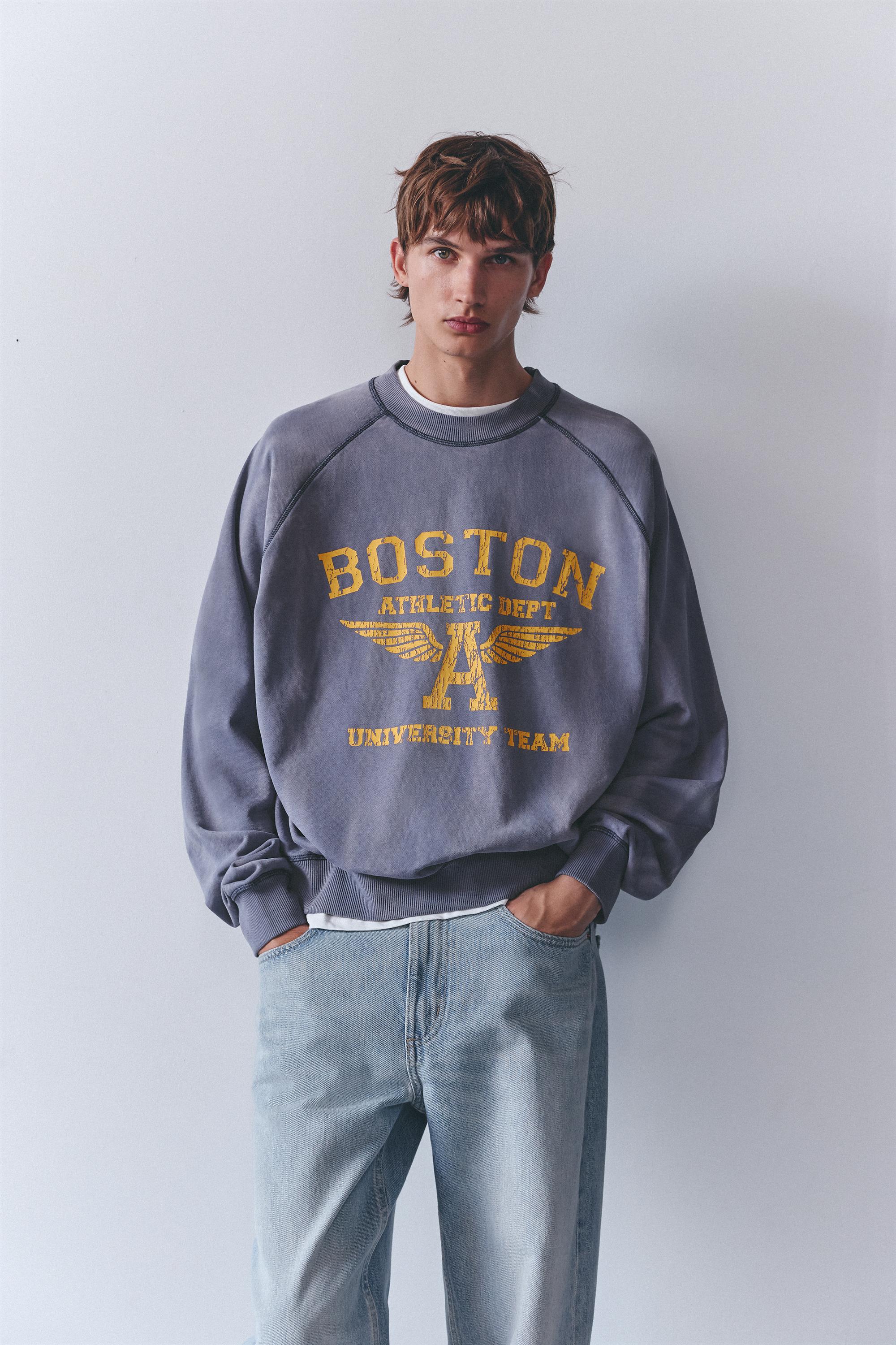 Boston round neck sweatshirt — Blue