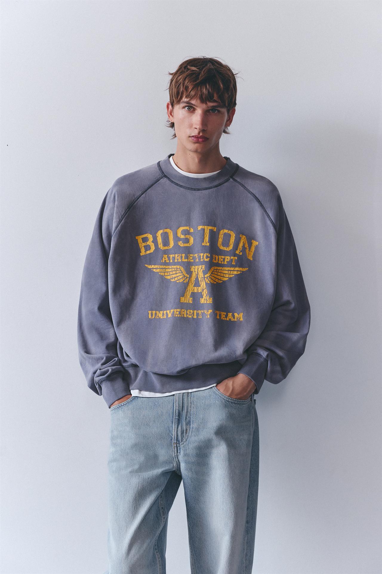 Boston round neck sweatshirt — Blue