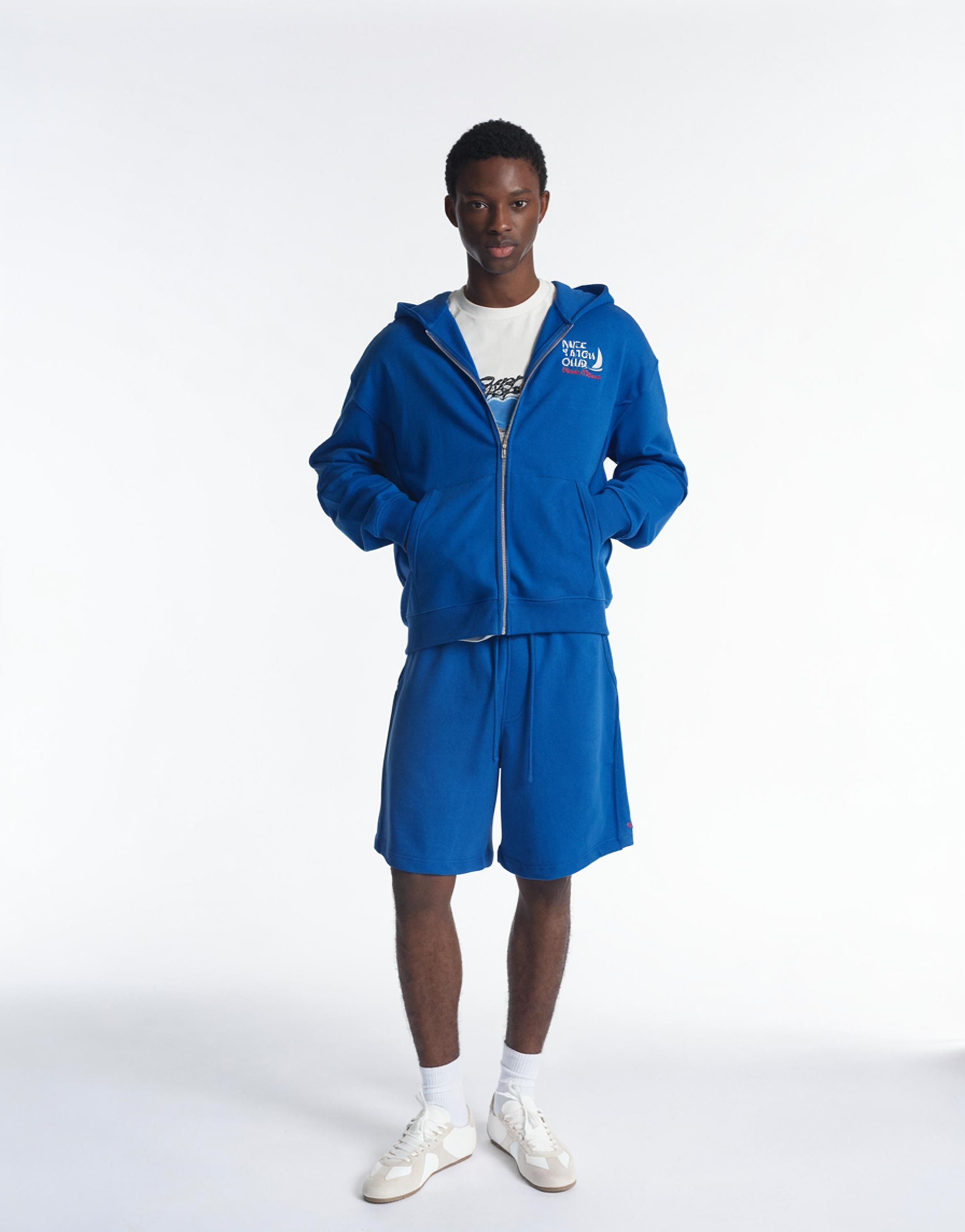 Yacht Club zip-up sweatshirt — Deep blue