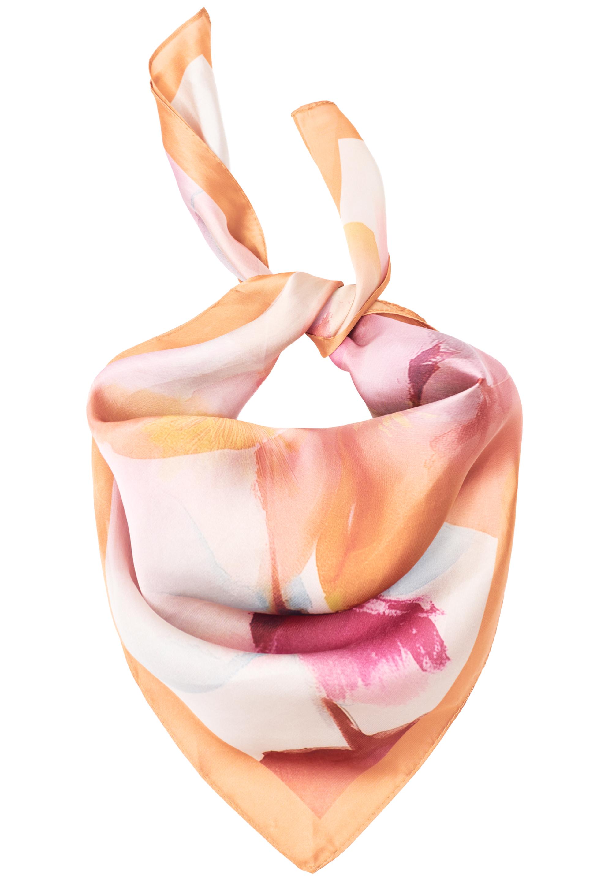 Floral satin scarf — Pink