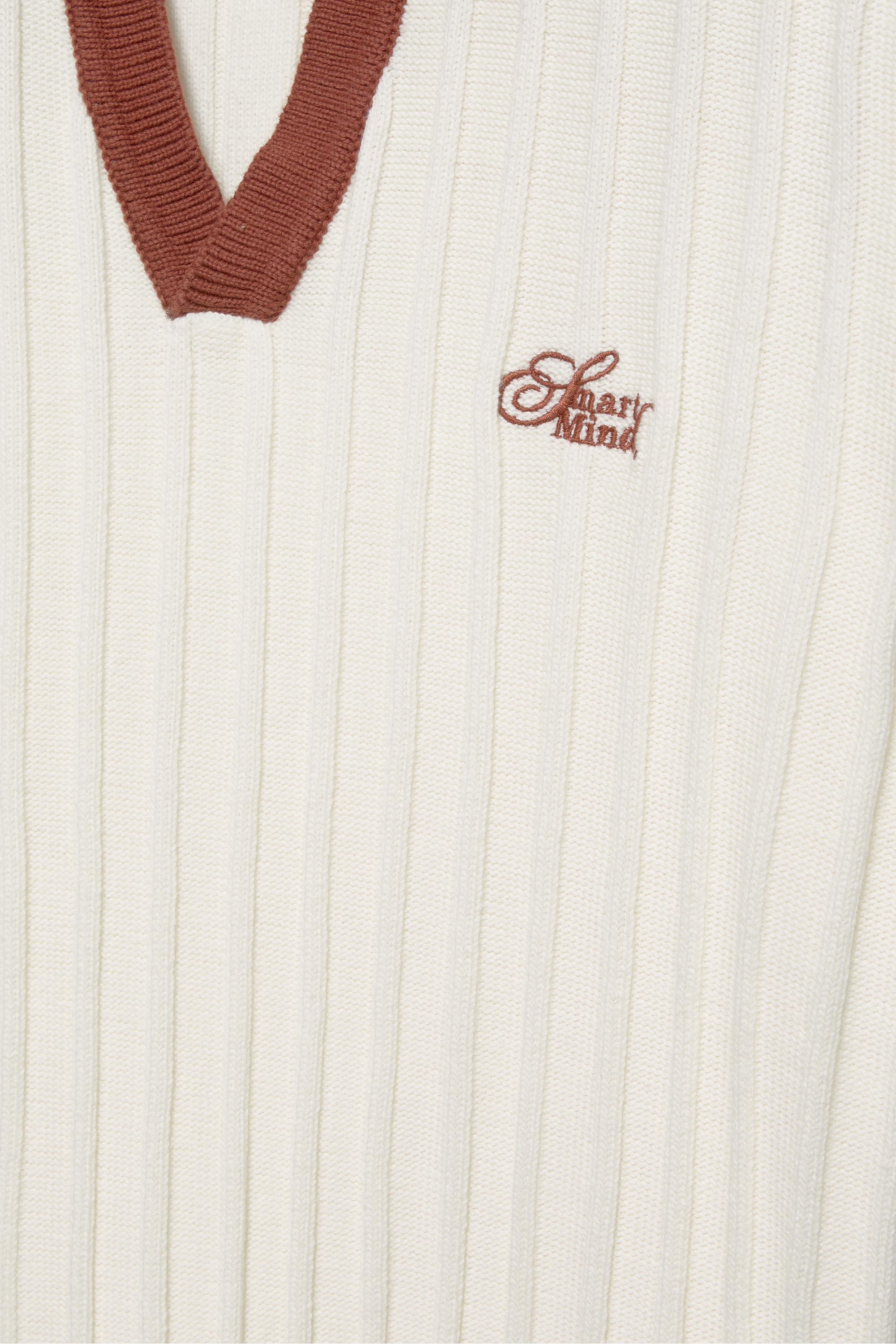 Contrast collar polo shirt — Off white