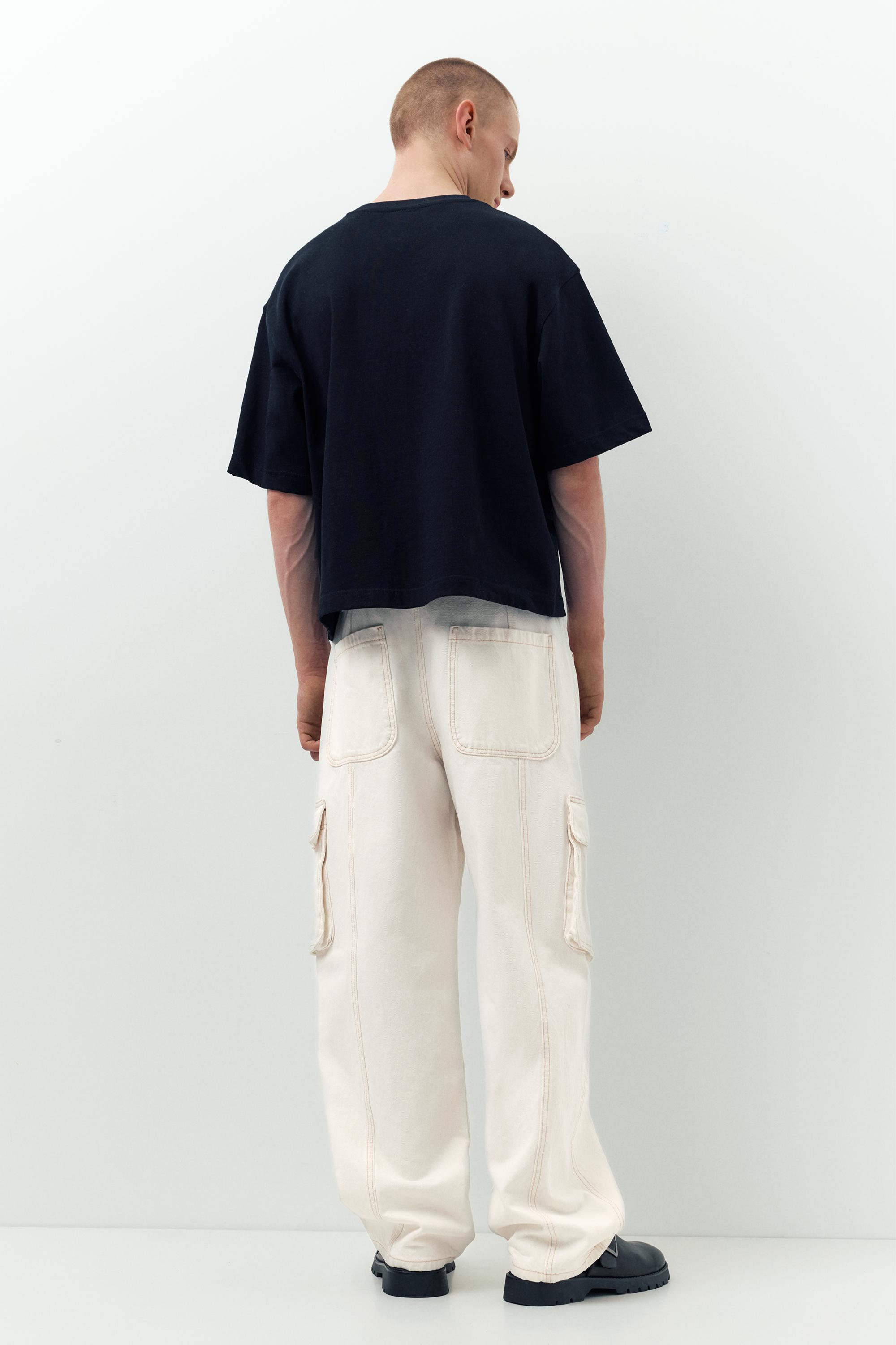Baggy cargo jeans — White