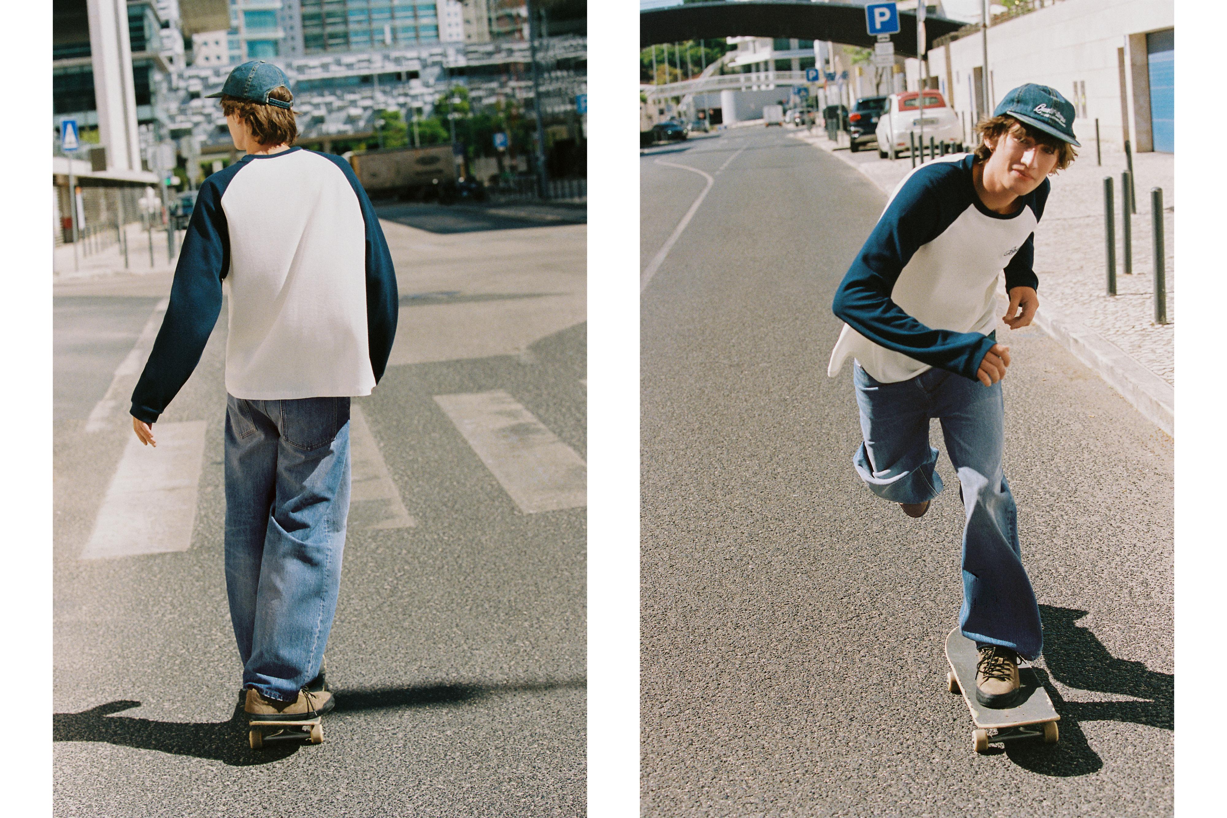 Balloon-fit baggy jeans — Medium blue