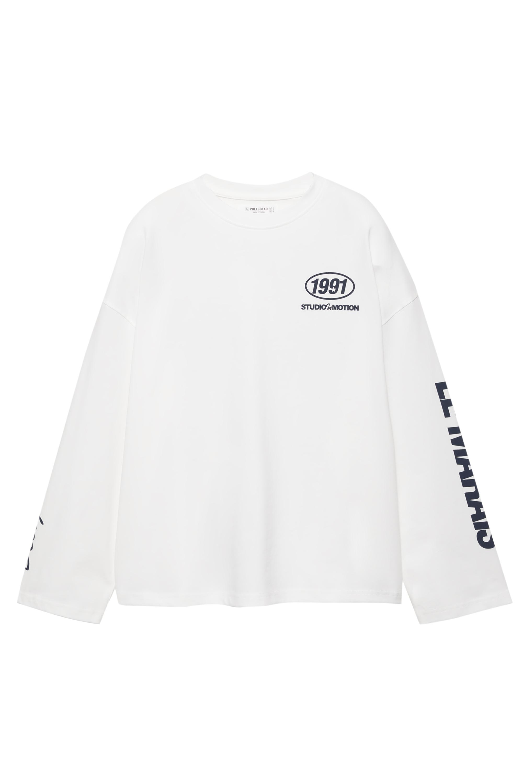 Uzun kollu grafik baskılı tişört - Görsel 11