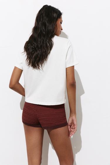 Beaded flower T-shirt — Ice 2