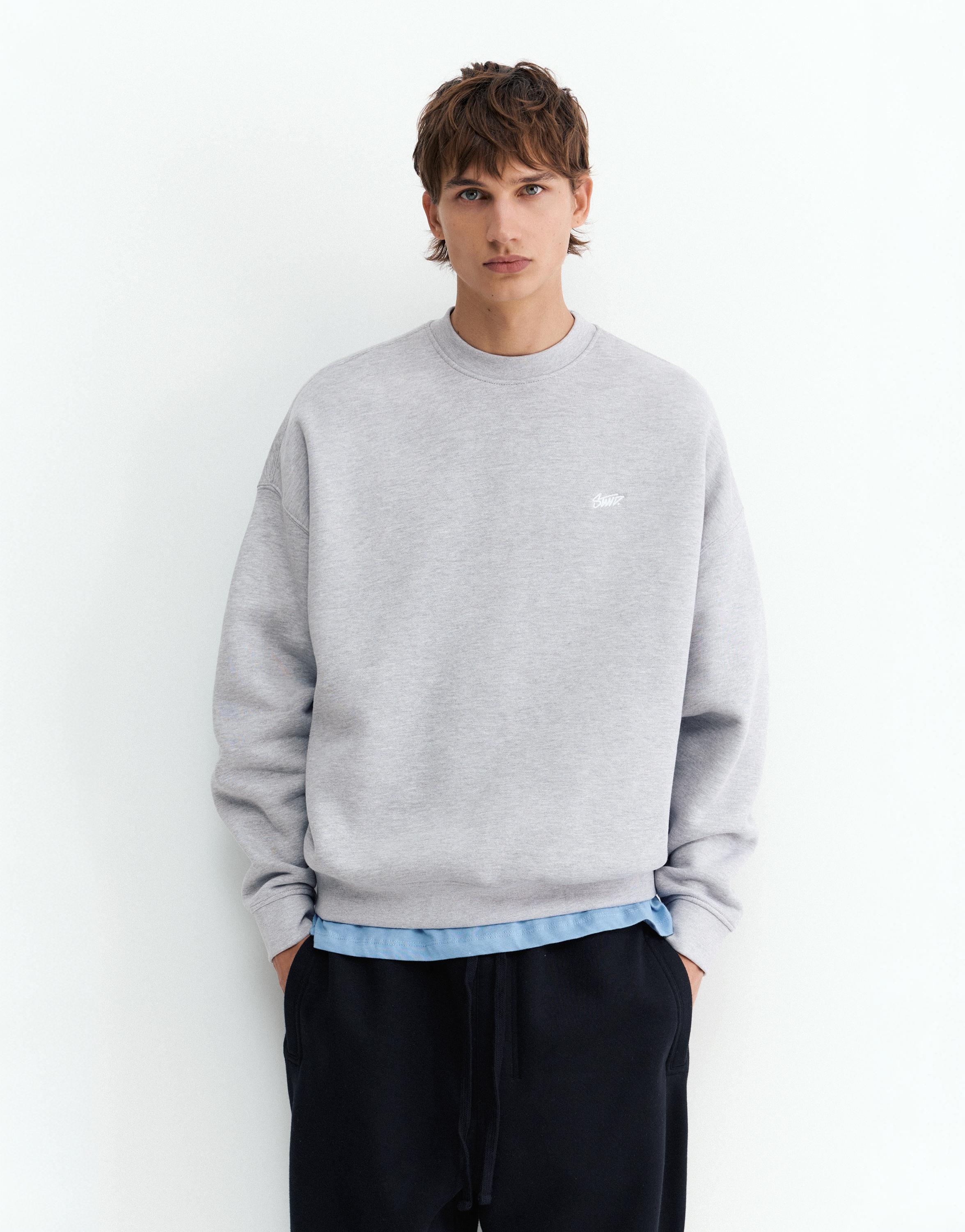 STWD boxy sweatshirt — Grey marl