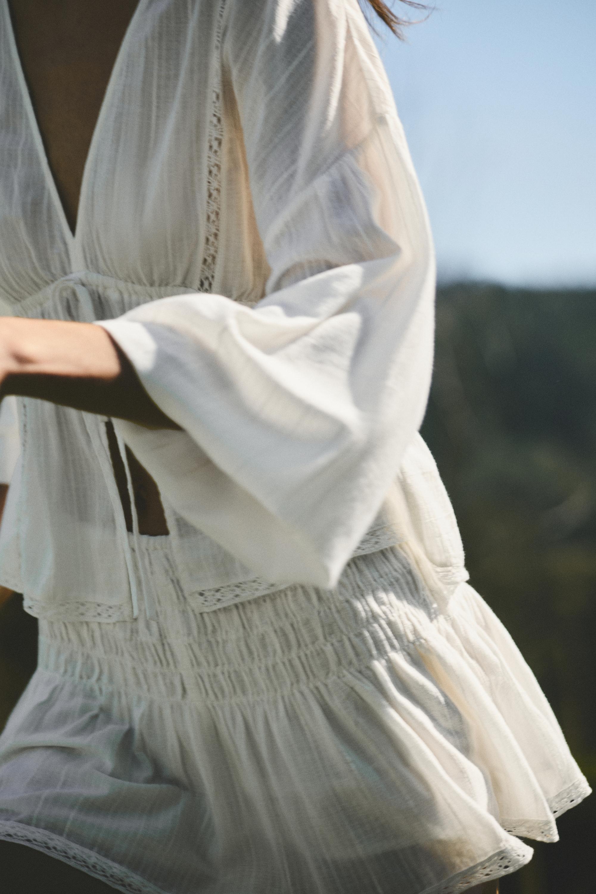Ruffled skort — White