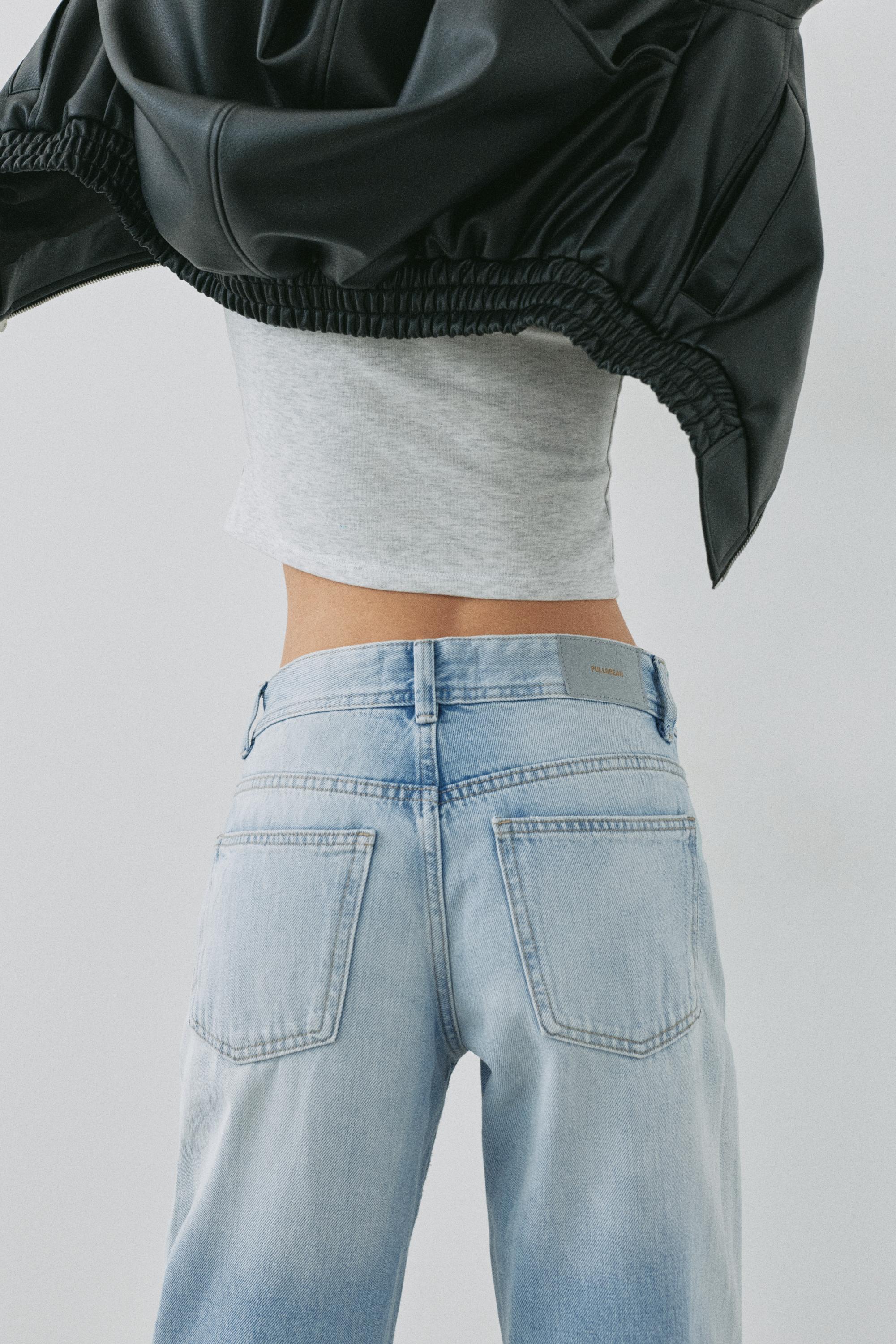 Low-rise straight-leg jeans — Sky blue