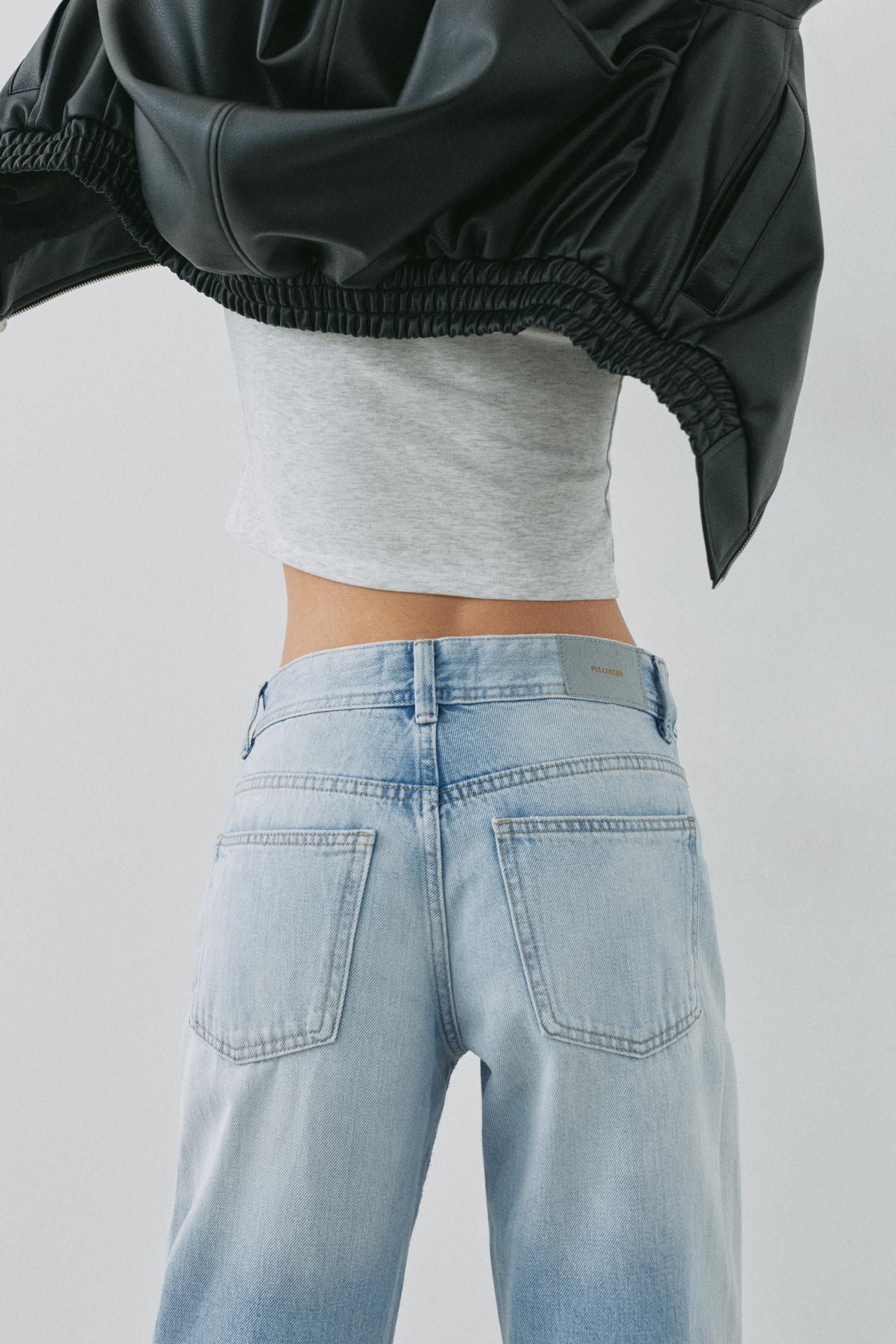 Low-rise straight-leg jeans — Sky blue